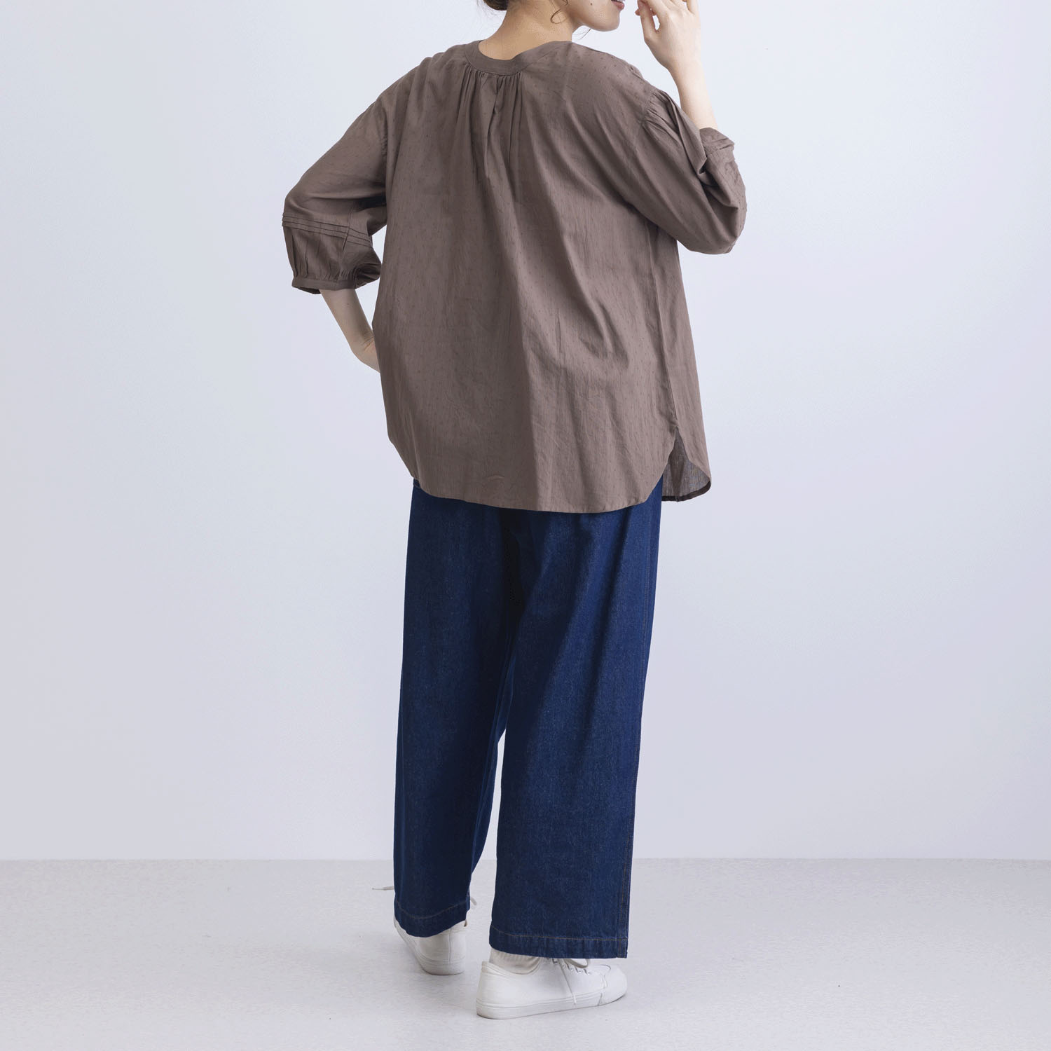 ストライプ＆ドビー前後2WAYブラウス - 画像9