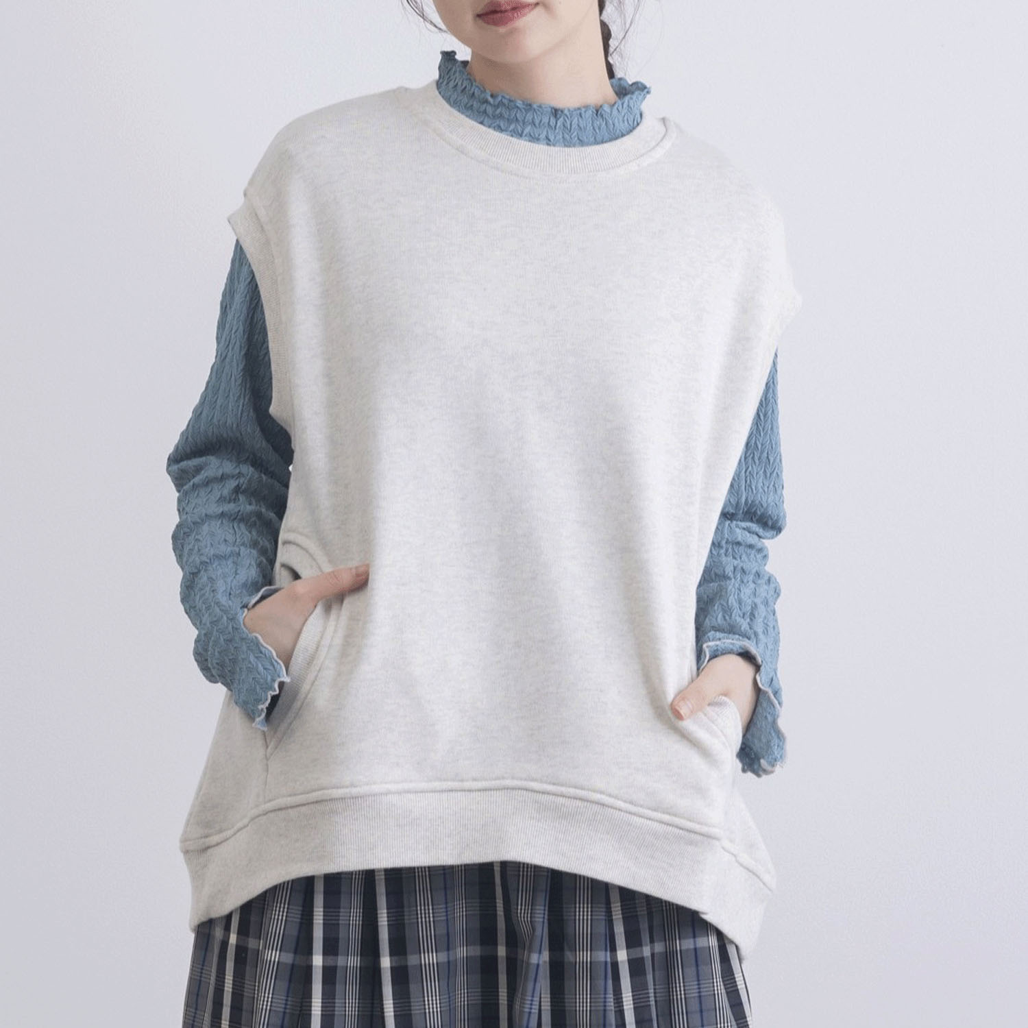 CVC裏毛ポケット付きベスト