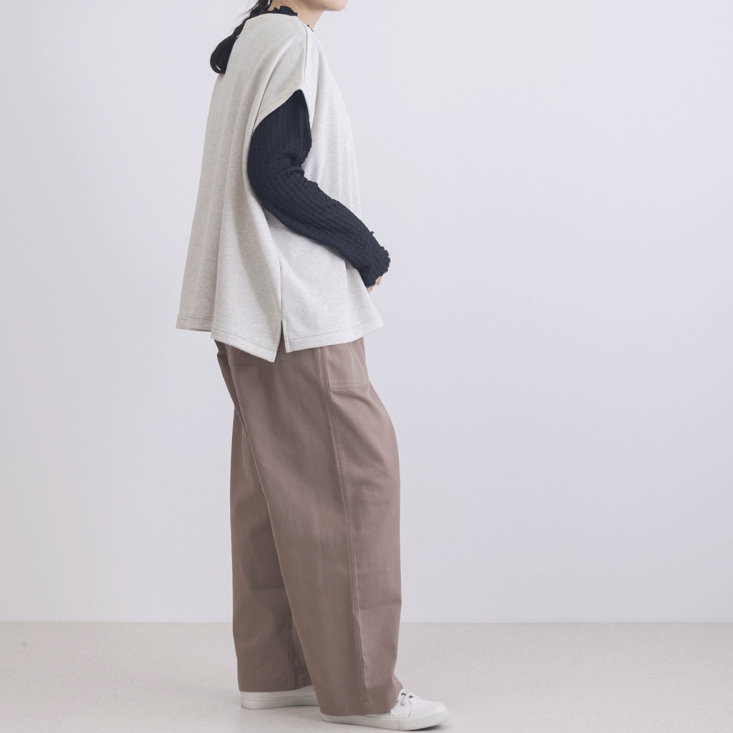 CVC裏毛深Vネックベスト - 画像13