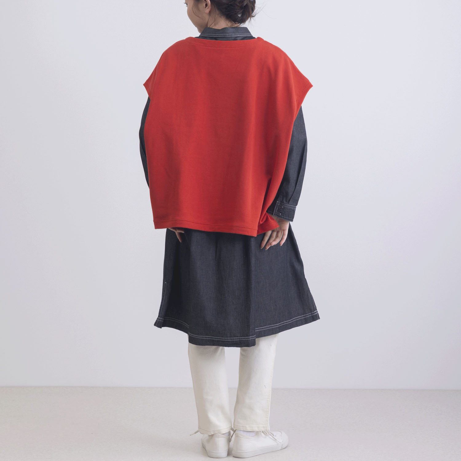 CVC裏毛深Vネックベスト - 画像19