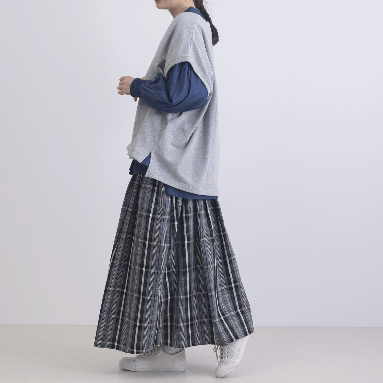 CVC裏毛深Vネックベスト - 画像3