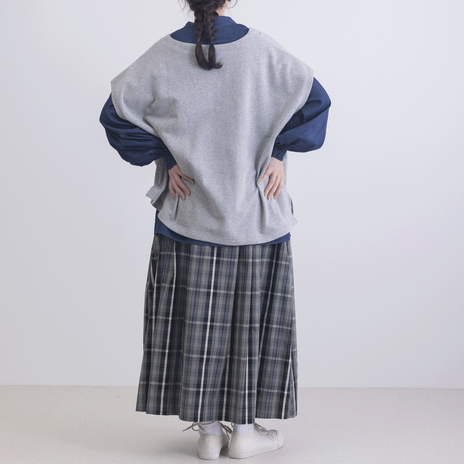 CVC裏毛深Vネックベスト - 画像4