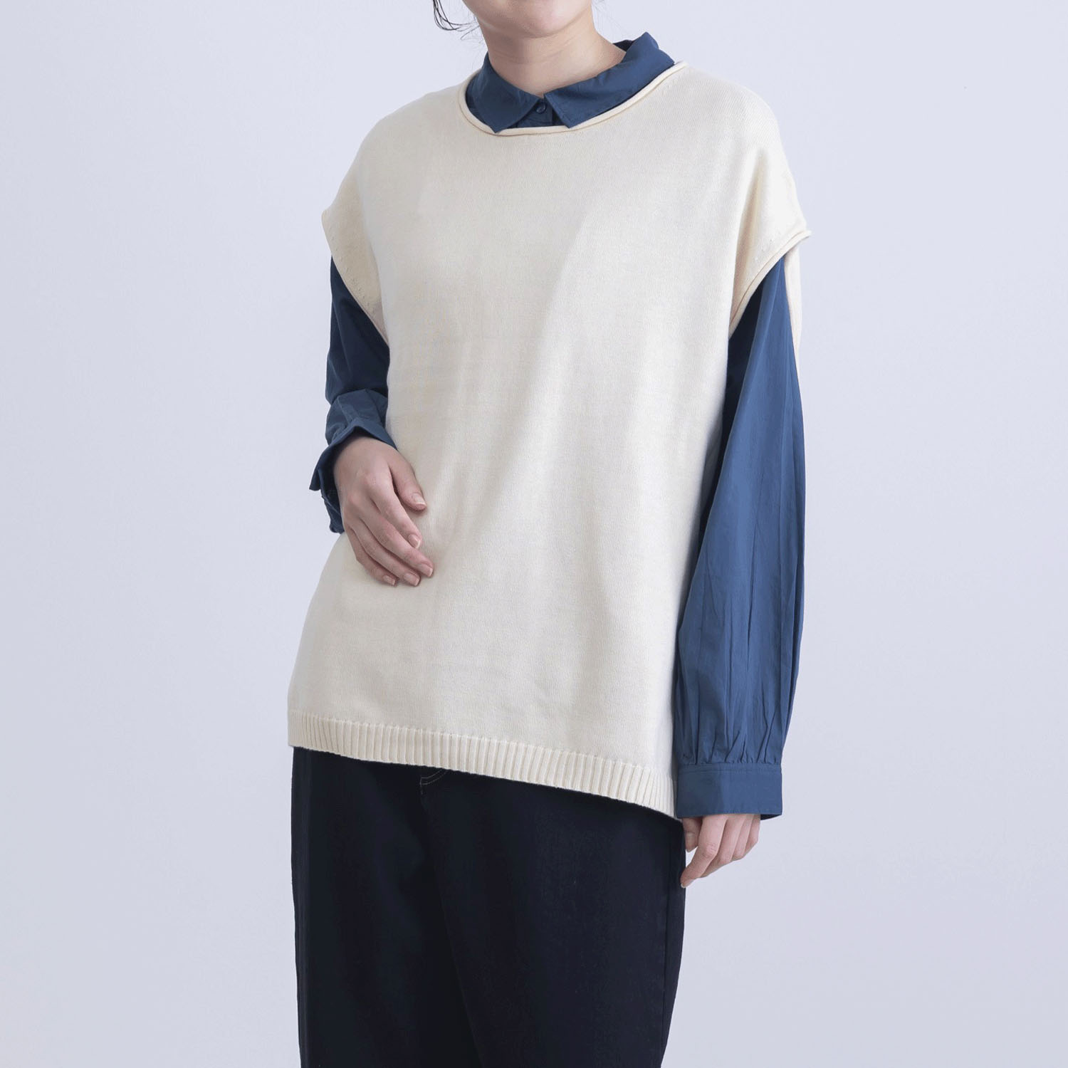 綿ニットベスト - 画像7