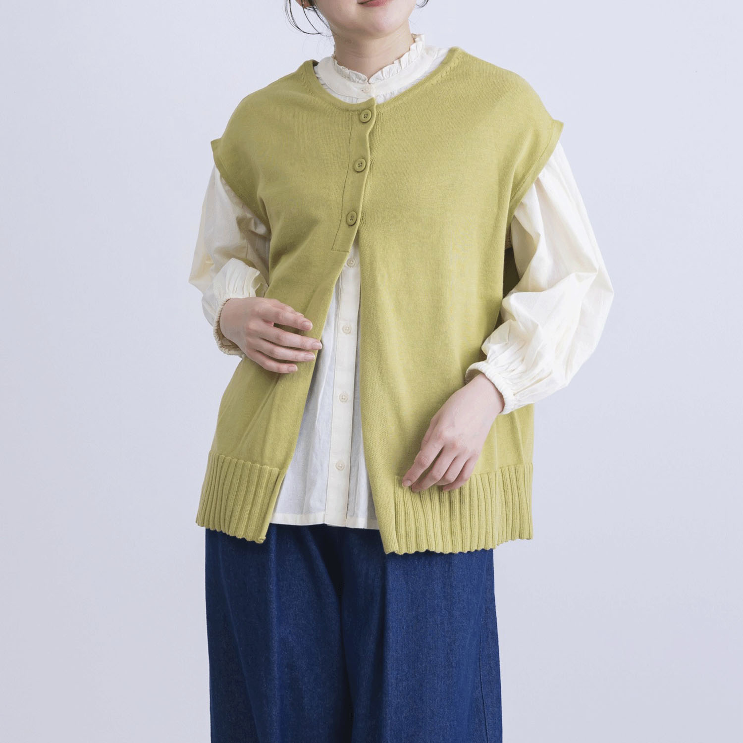 綿ニット前後2WAYベスト - 画像20