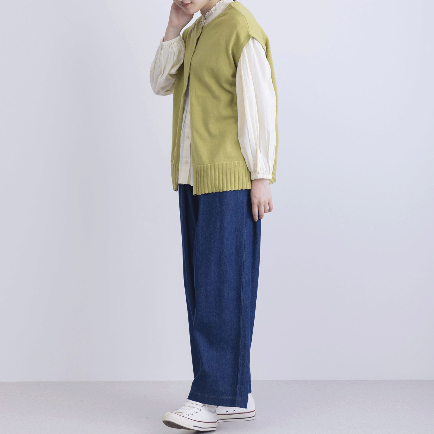 綿ニット前後2WAYベスト - 画像21