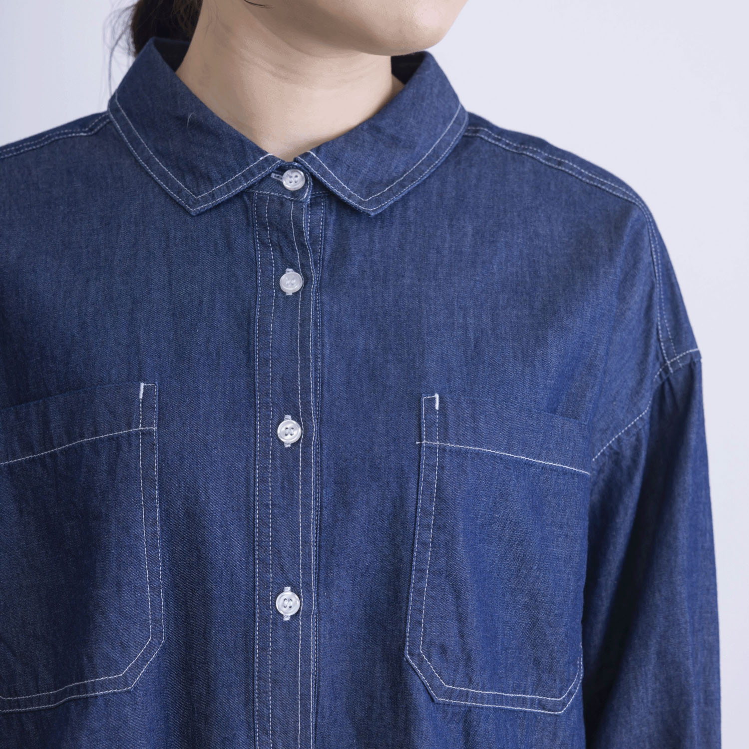 デニムシャツブラウス - 画像9