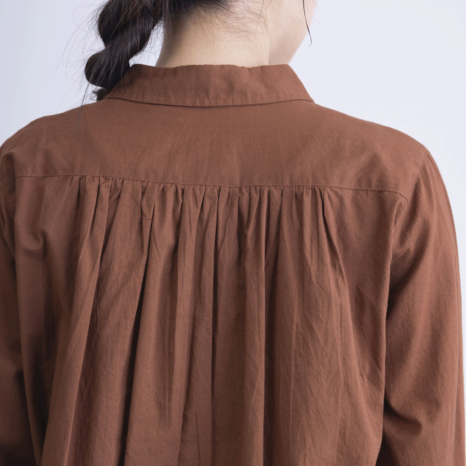 無地前立てデザインシャツブラウス - 画像6