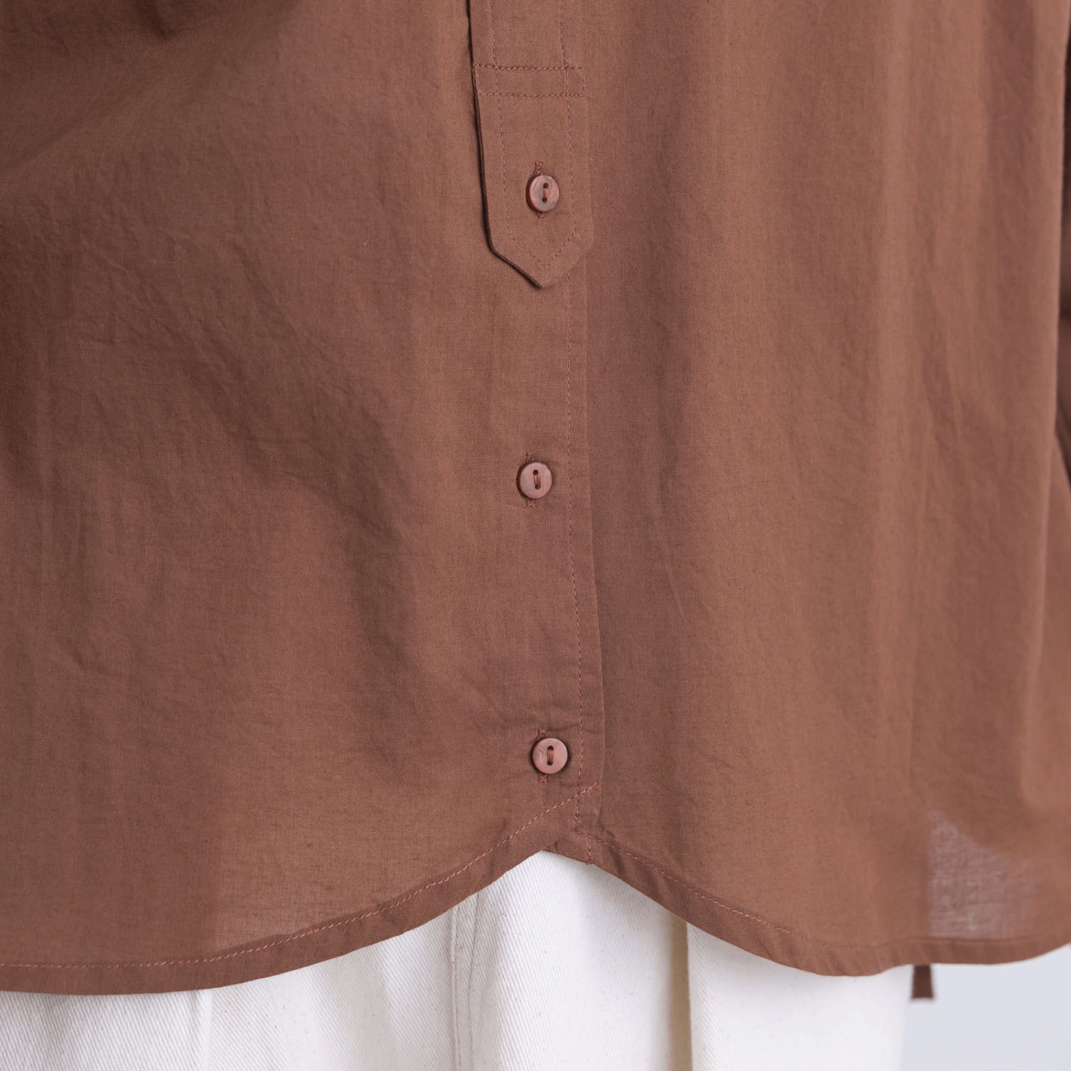 無地前立てデザインシャツブラウス - 画像7