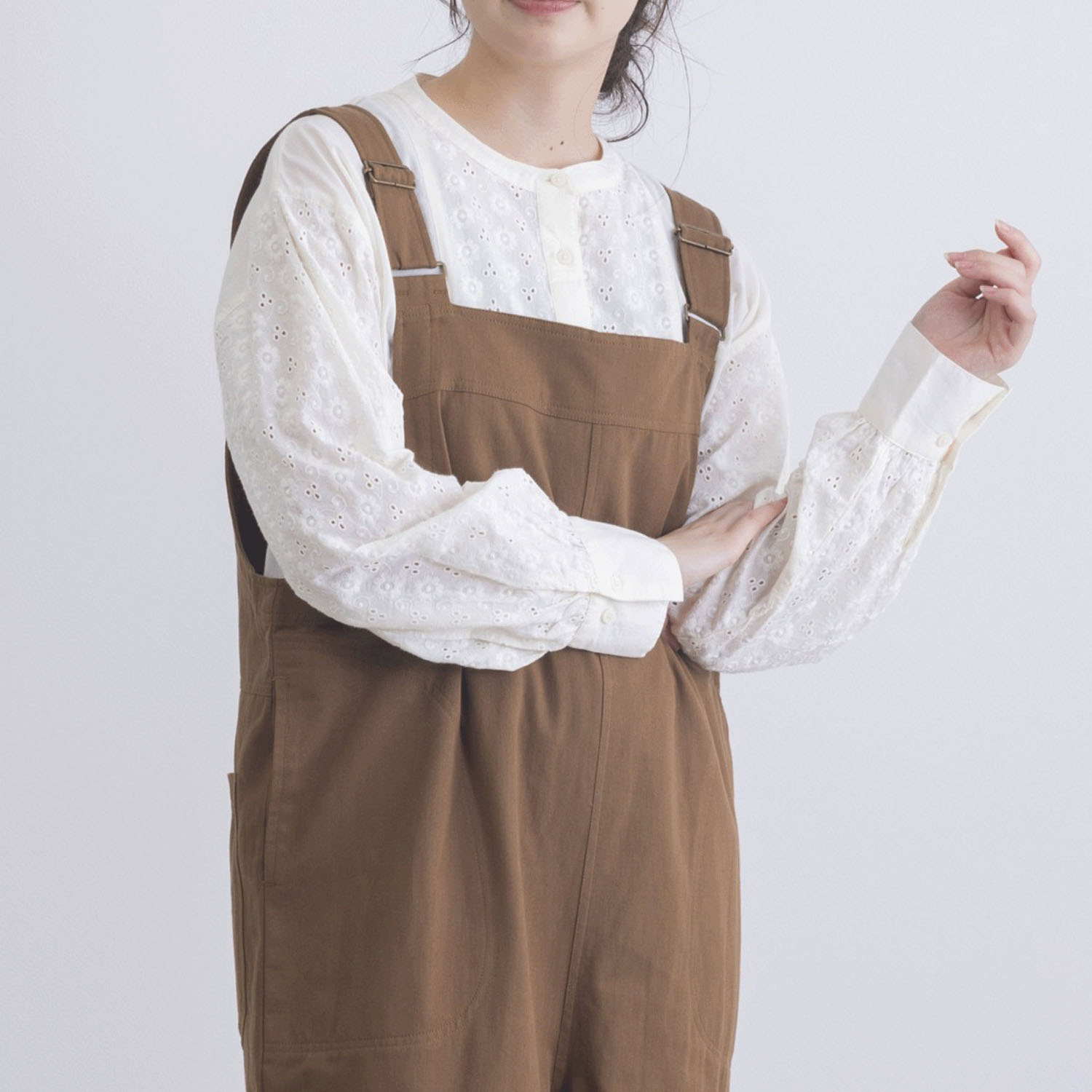 シフリー刺繍前開きブラウス - 画像2