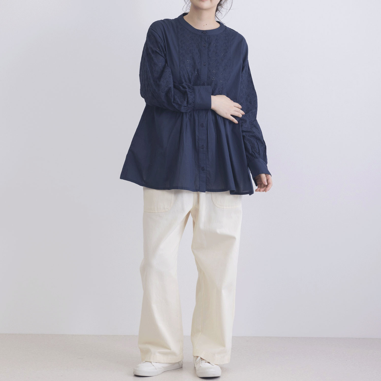 シフリー刺繍前開きブラウス - 画像16