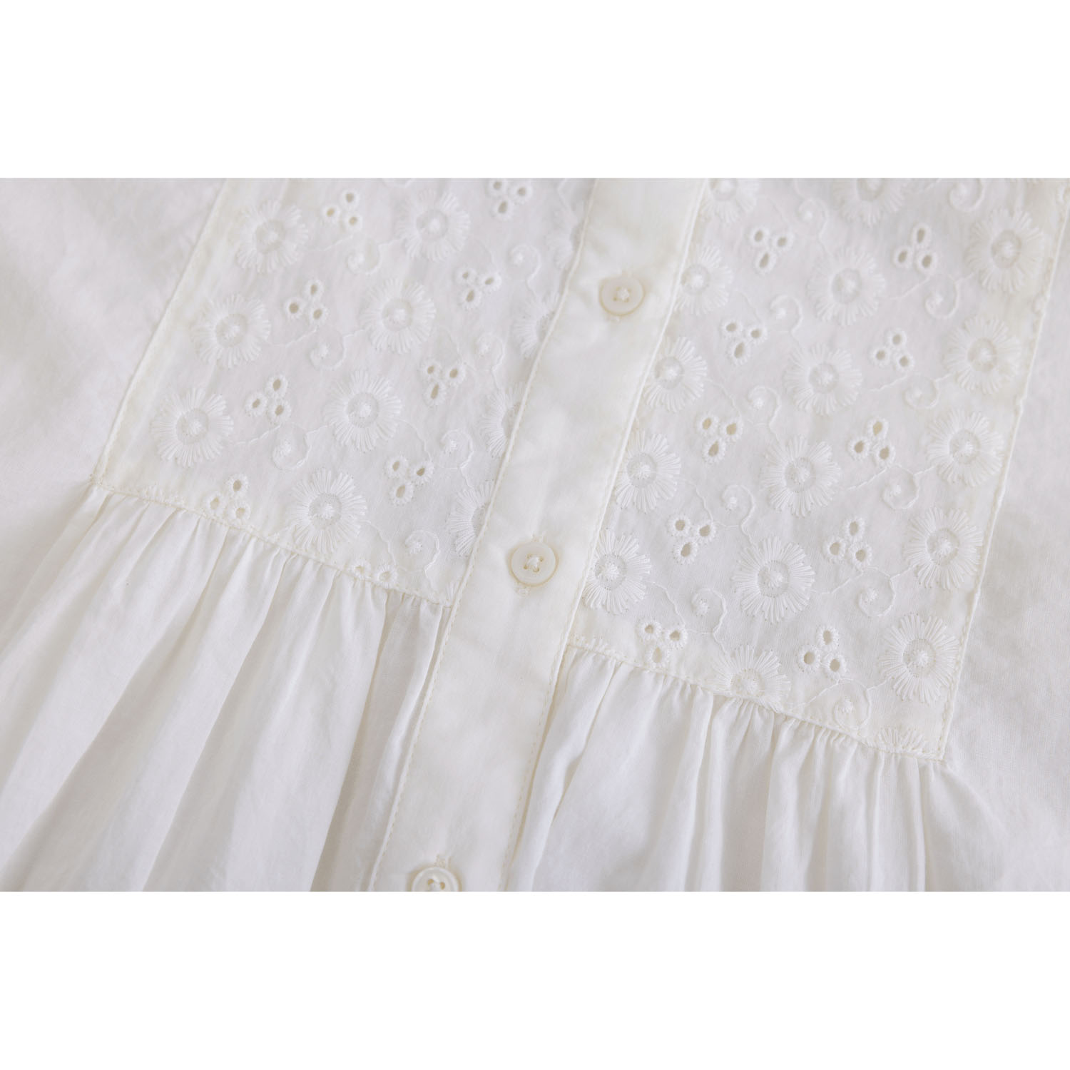 シフリー刺繍前開きブラウス - 画像5