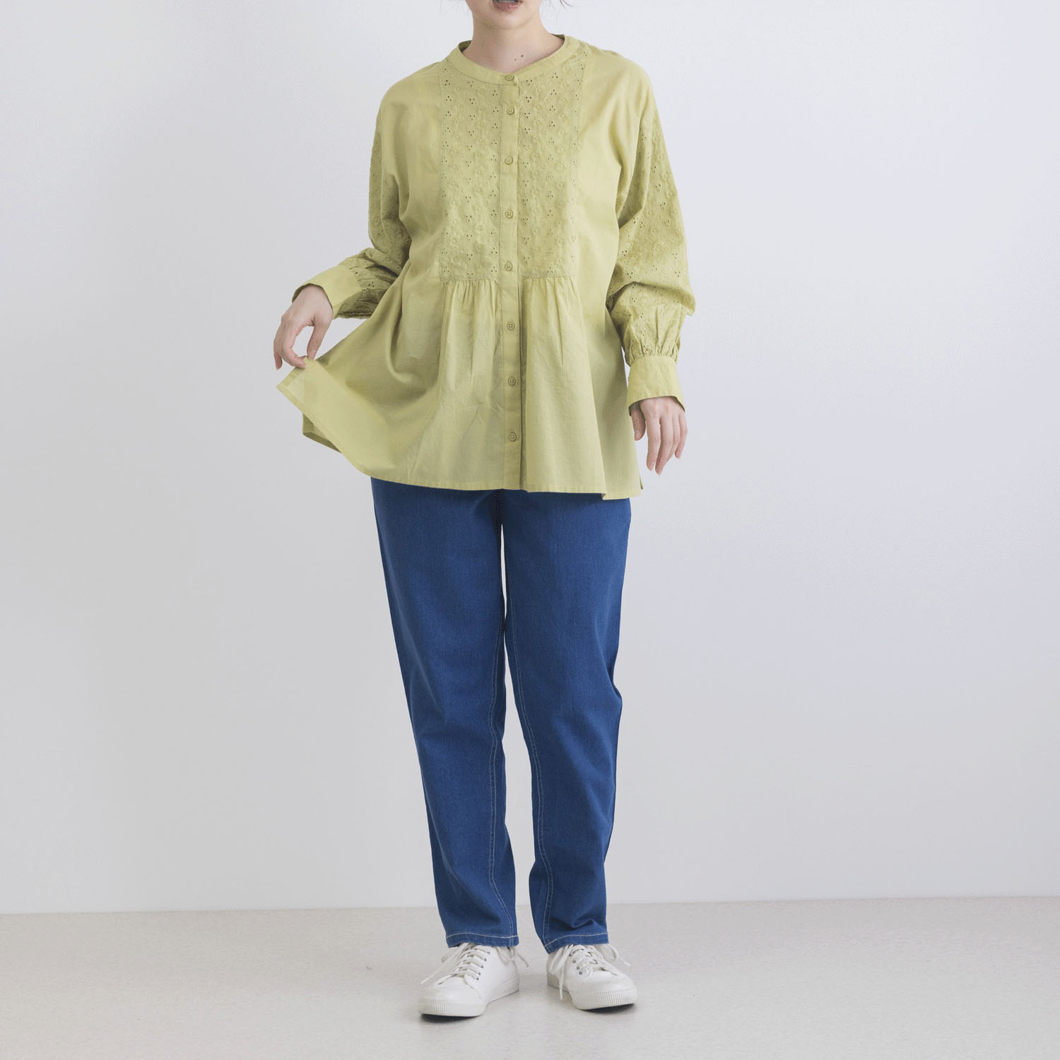 シフリー刺繍前開きブラウス - 画像7