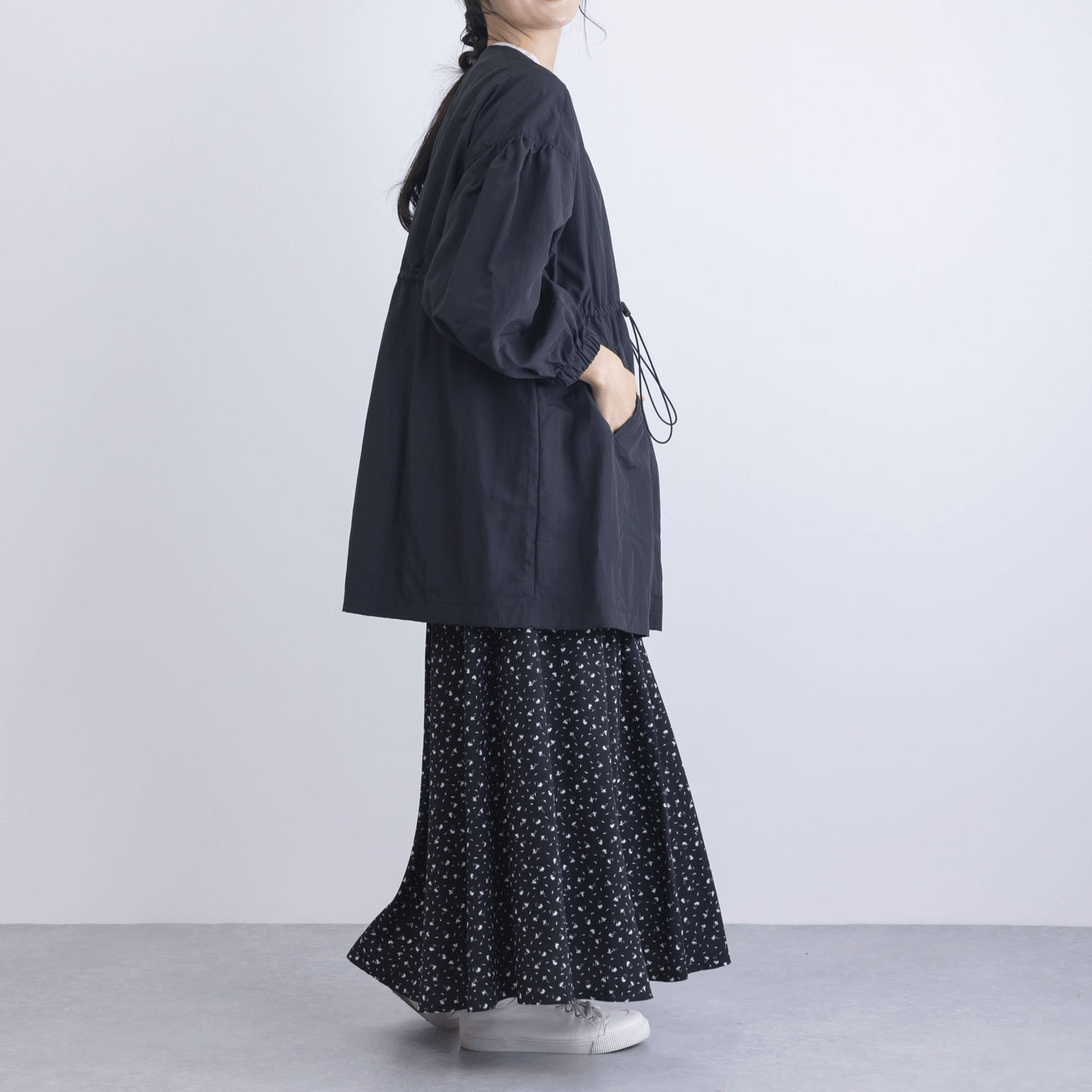 撥水＆花粉リリース加工ミドル丈アウター - 画像3