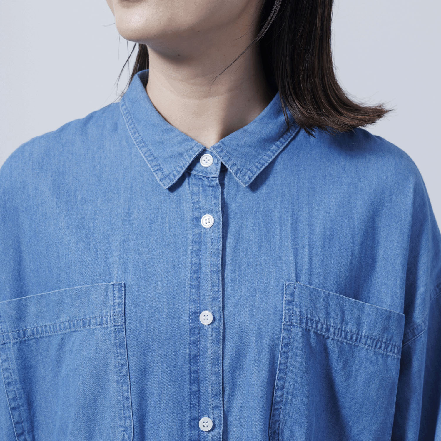 ウエストドロストデニムシャツワンピース - 画像5