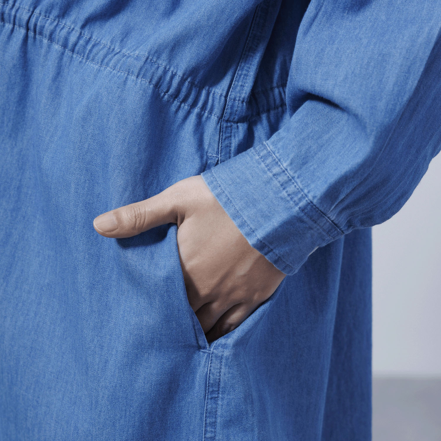 ウエストドロストデニムシャツワンピース - 画像8