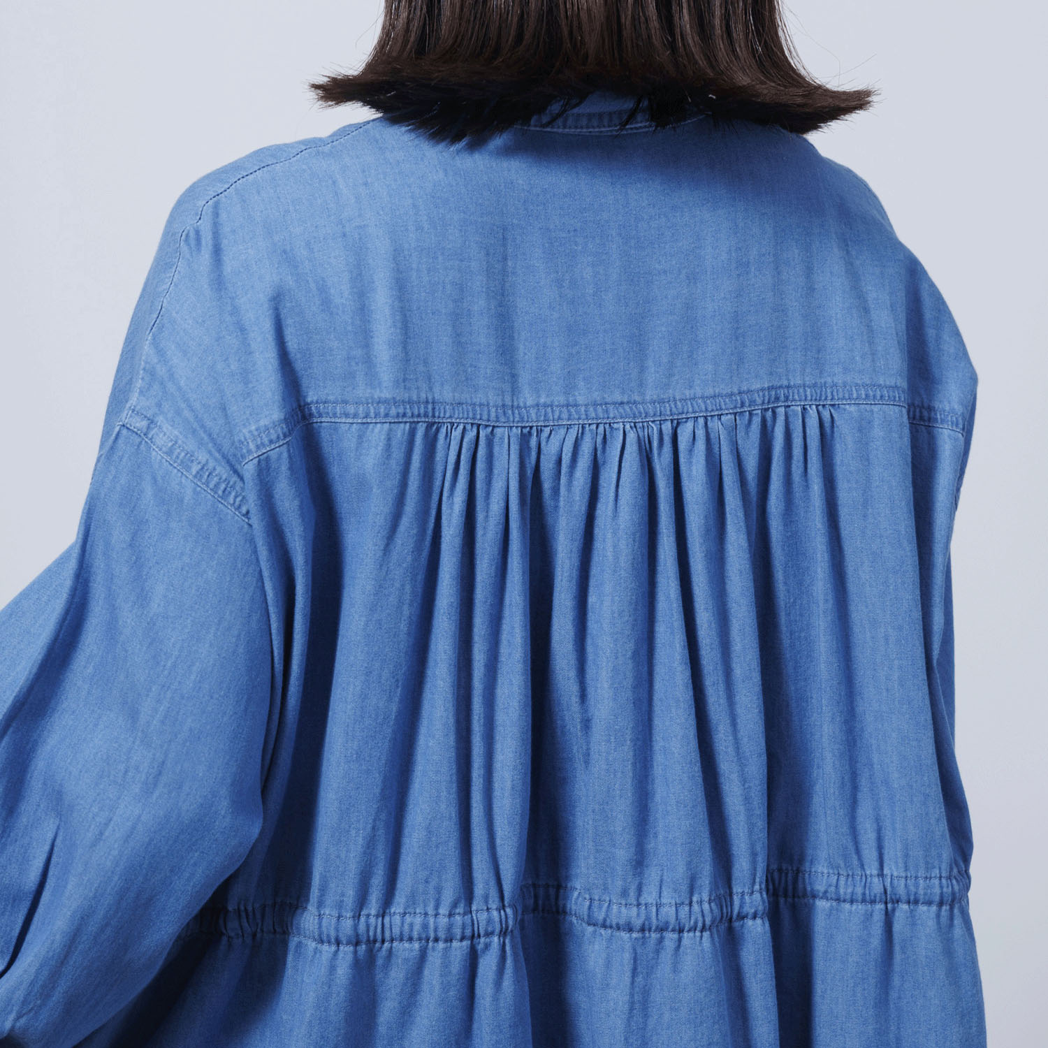 ウエストドロストデニムシャツワンピース - 画像9