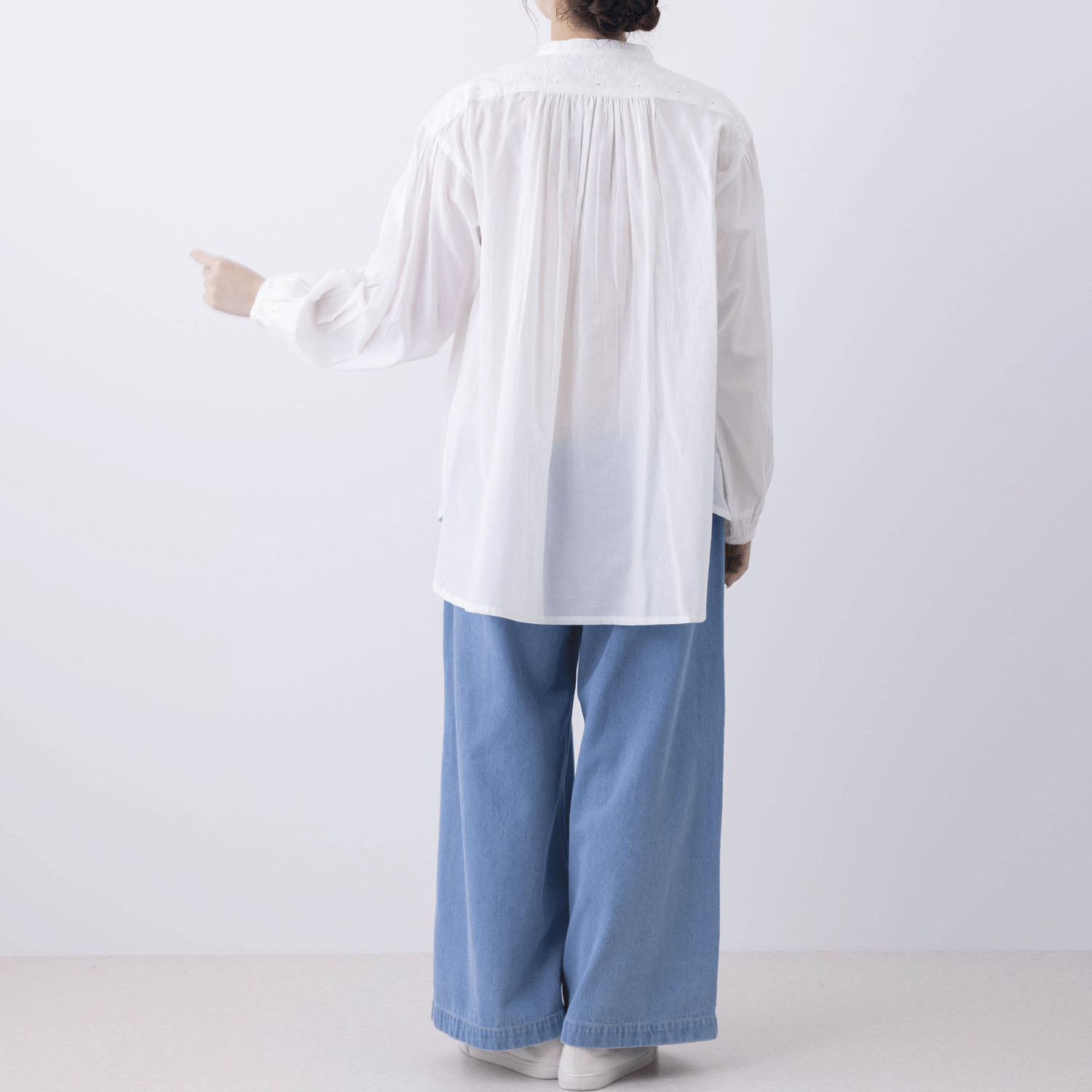 無地＆シフリー刺繍ブラウス - 画像9