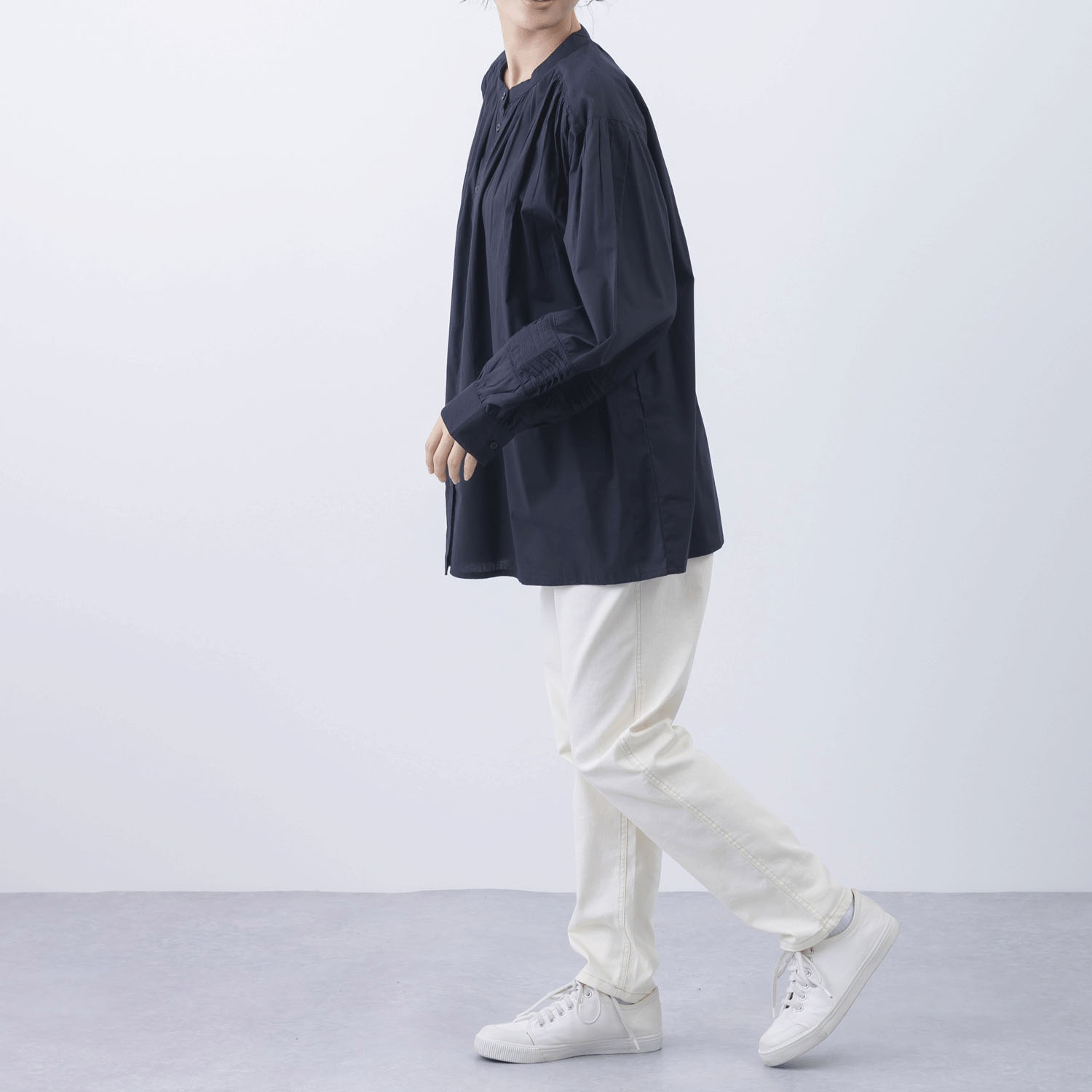 袖ウェーブピンタック前開きブラウス - 画像8