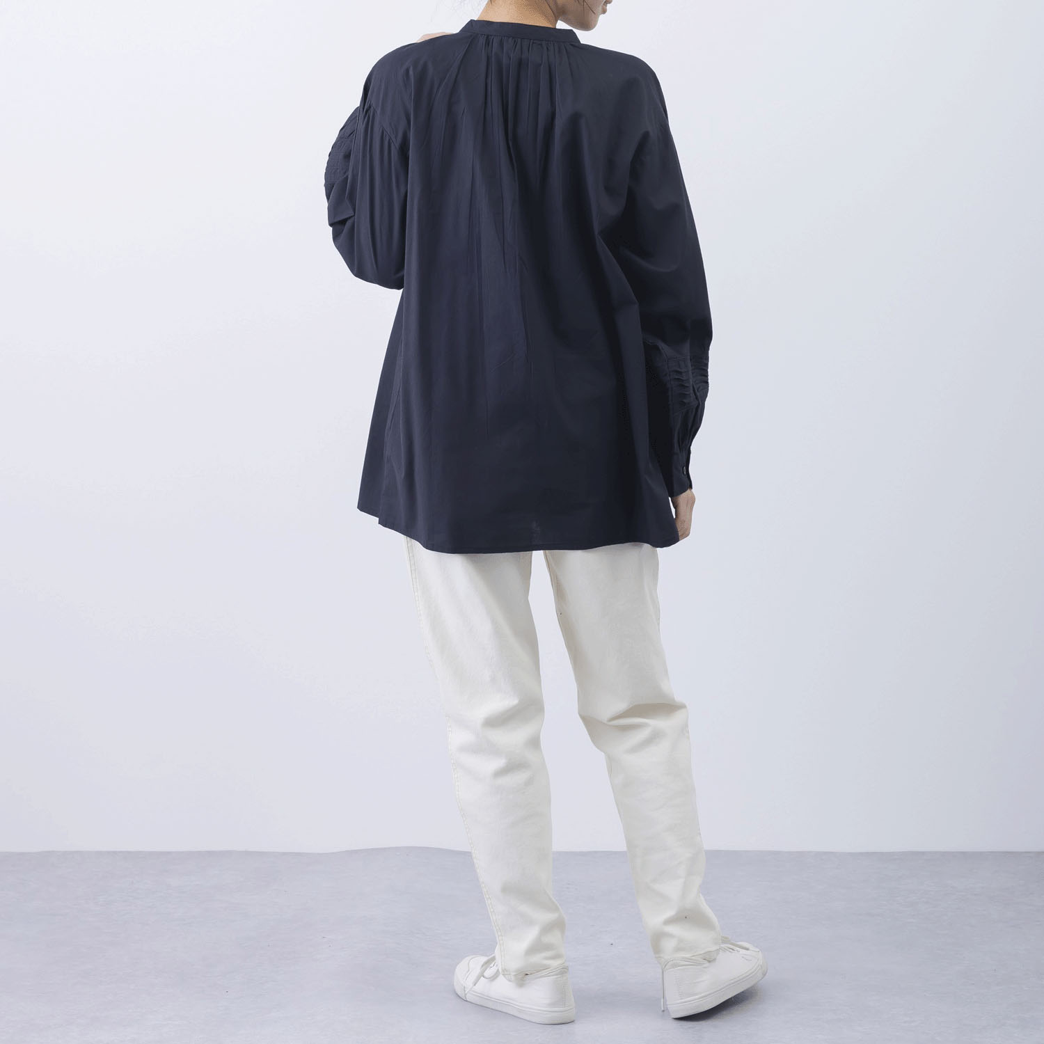 袖ウェーブピンタック前開きブラウス - 画像9