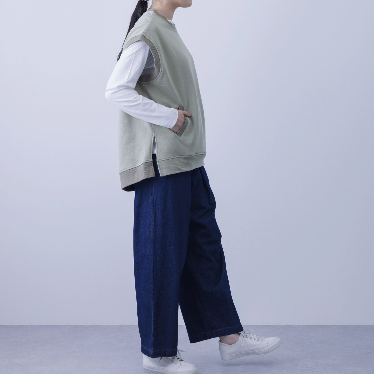 CVC裏毛ニットベスト - 画像20