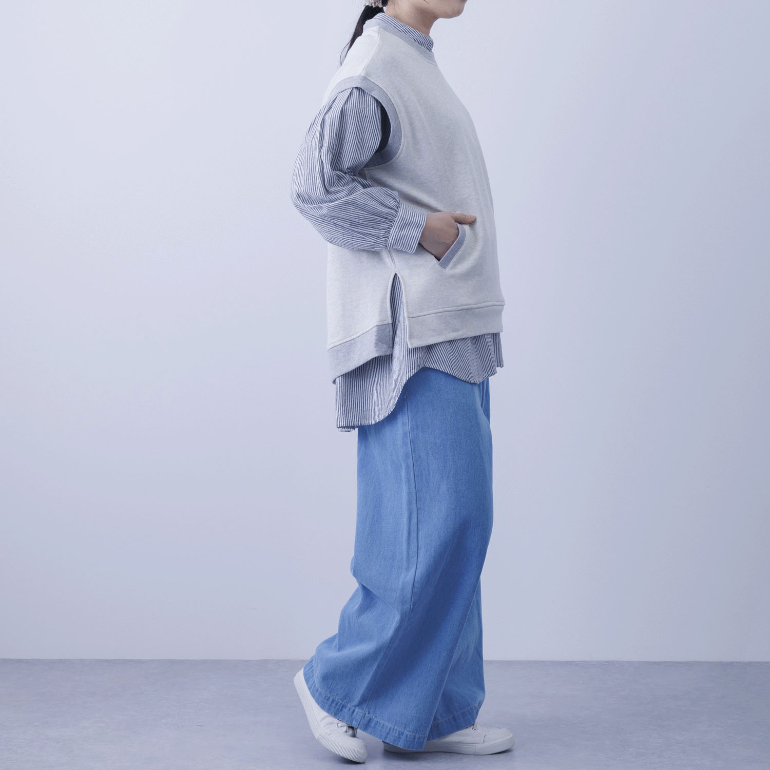 CVC裏毛ニットベスト - 画像8