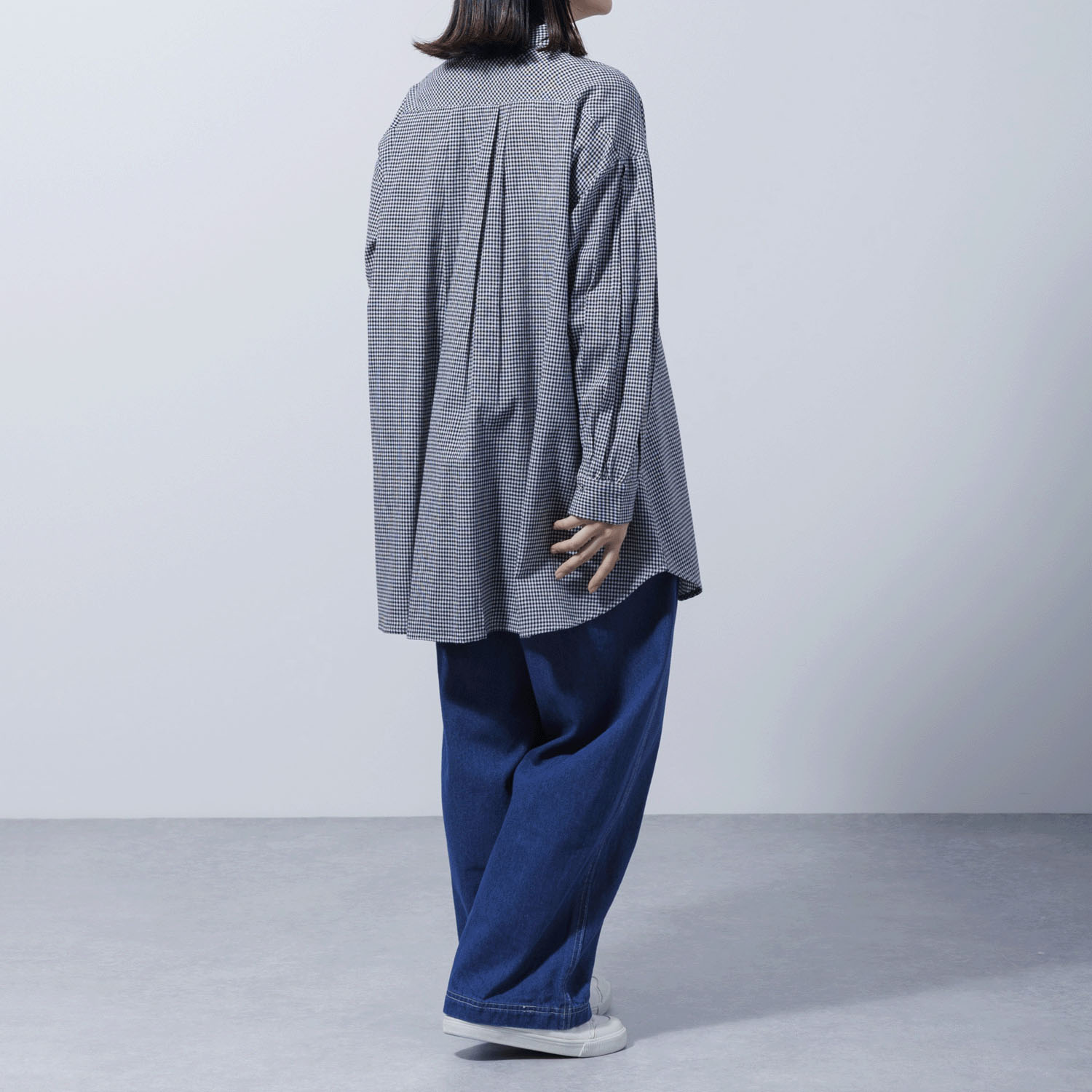 チェック＆ストライプチュニックシャツワンピース - 画像14