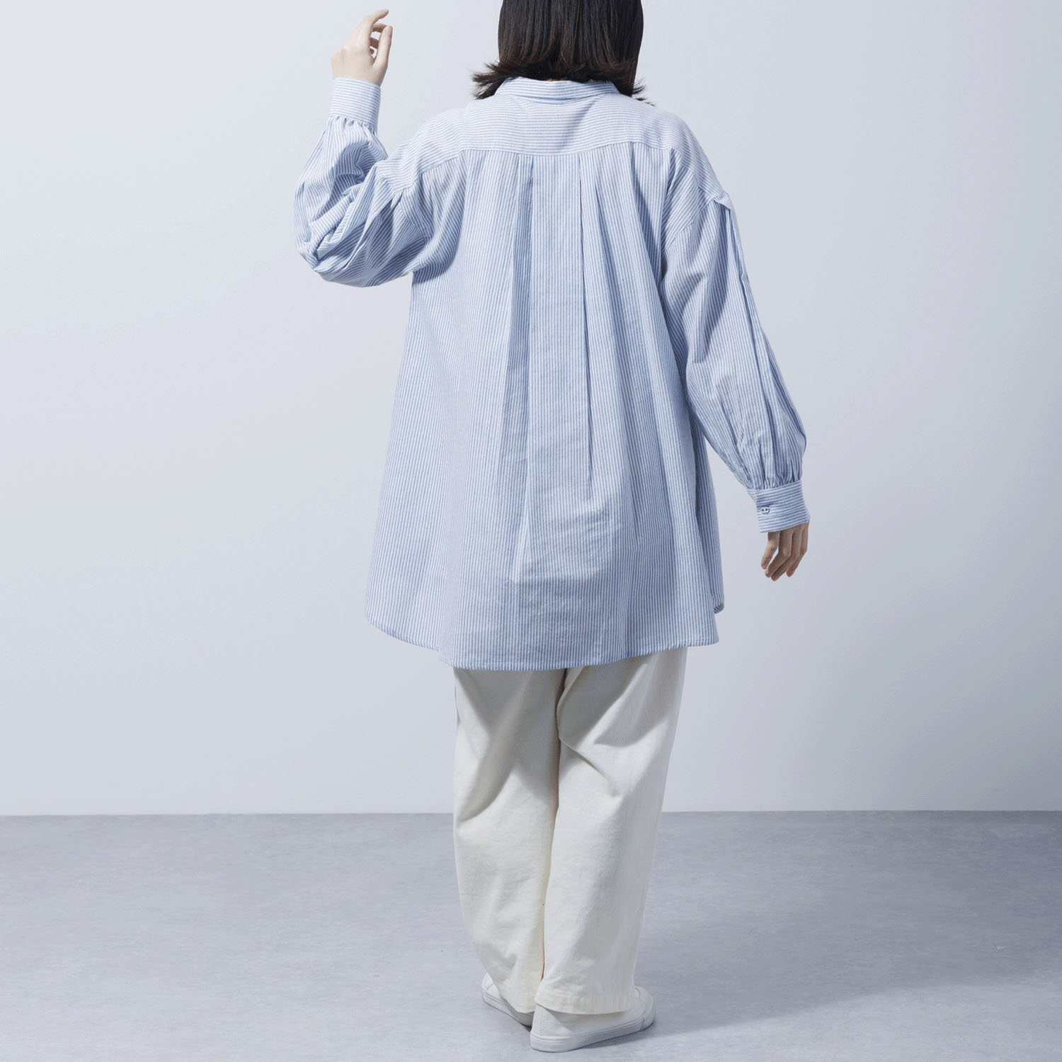 チェック＆ストライプチュニックシャツワンピース - 画像9