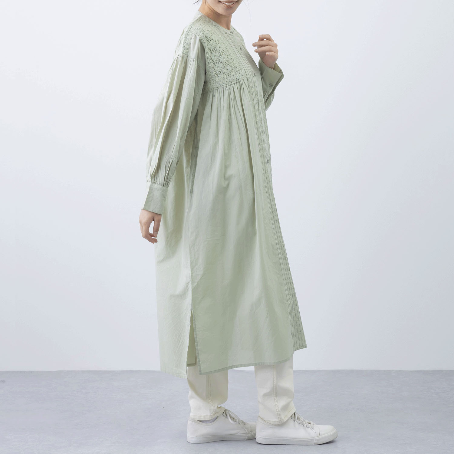 ピンタック＆レース前開きワンピ―ス - 画像13