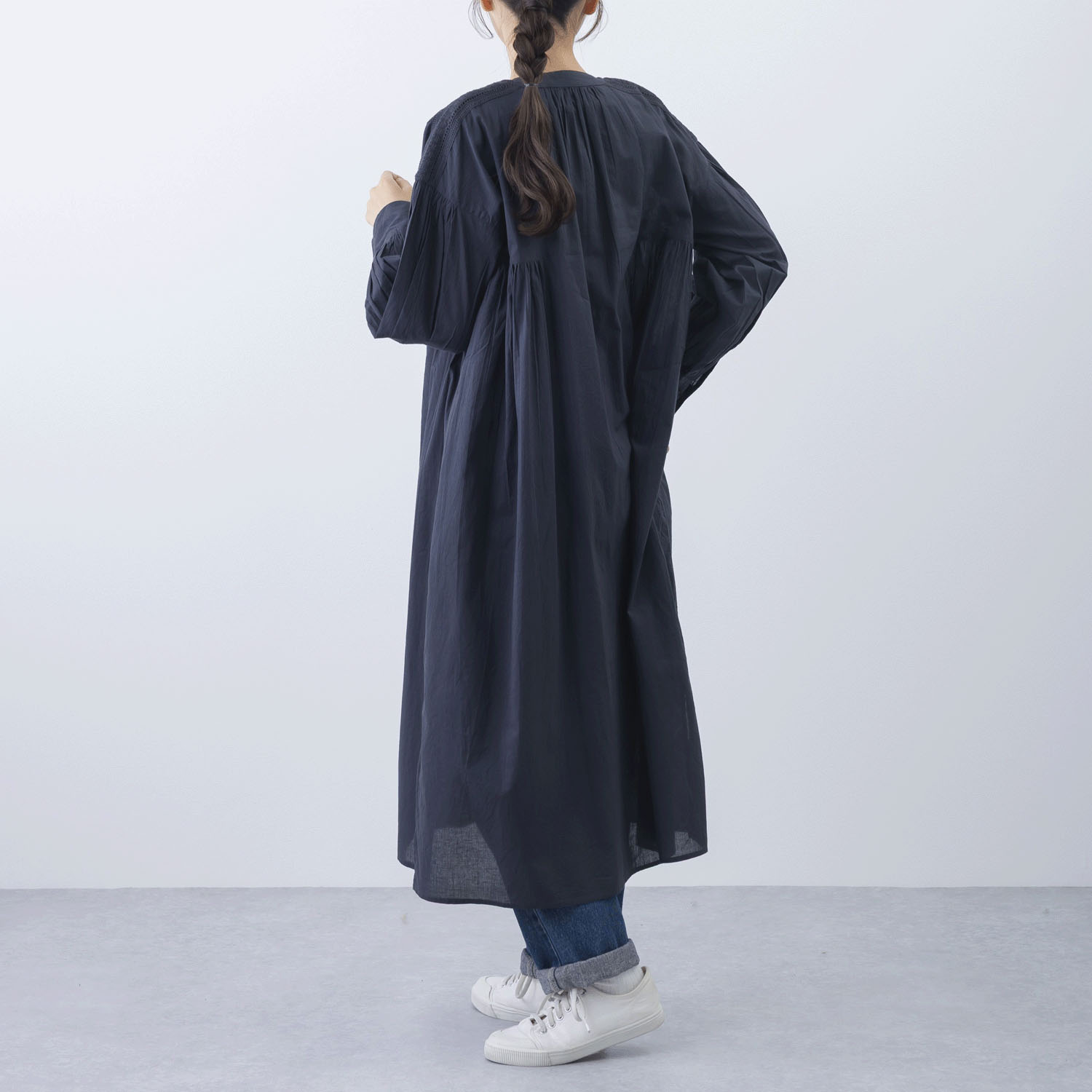 ピンタック＆レース前開きワンピ―ス - 画像4