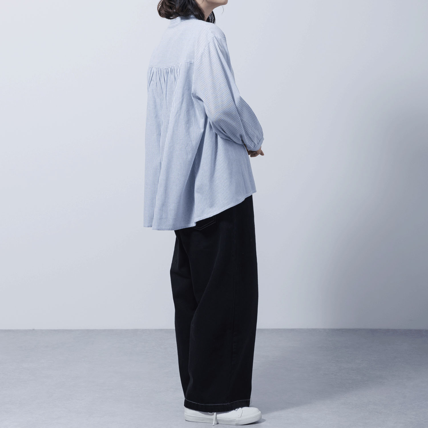 ストライプ柄前開きブラウス - 画像17