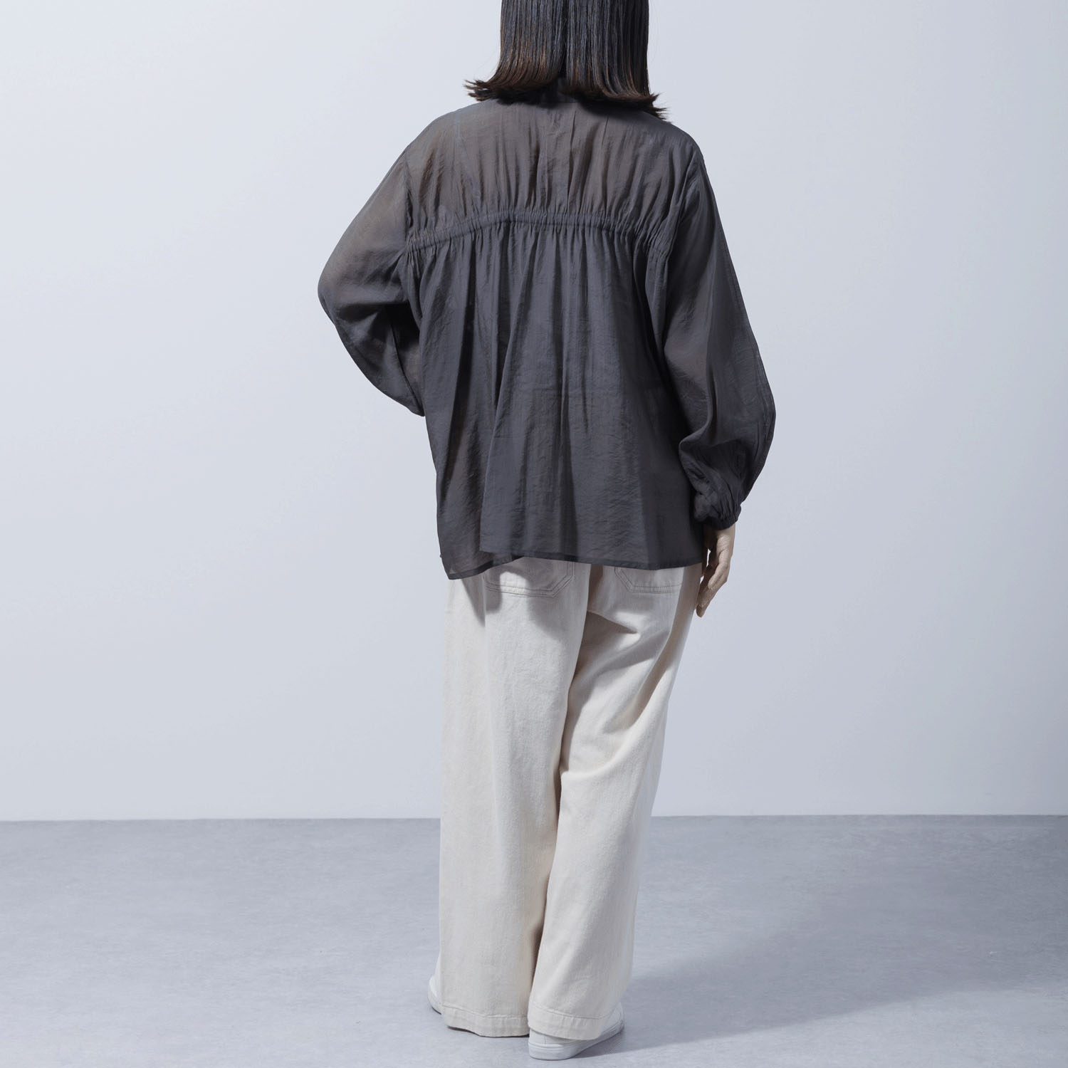 ドロストリボンシャツブラウス - 画像4