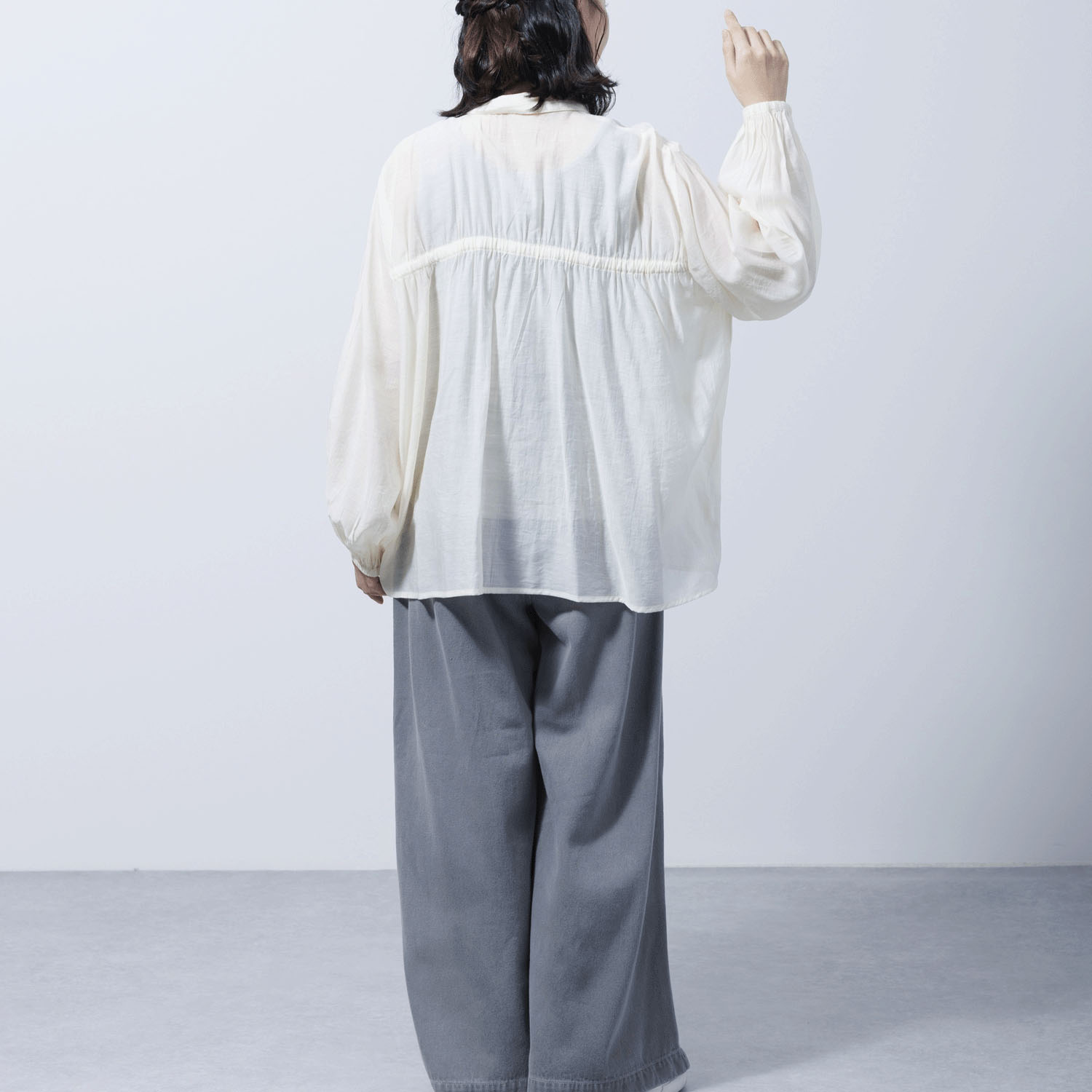 ドロストリボンシャツブラウス - 画像9