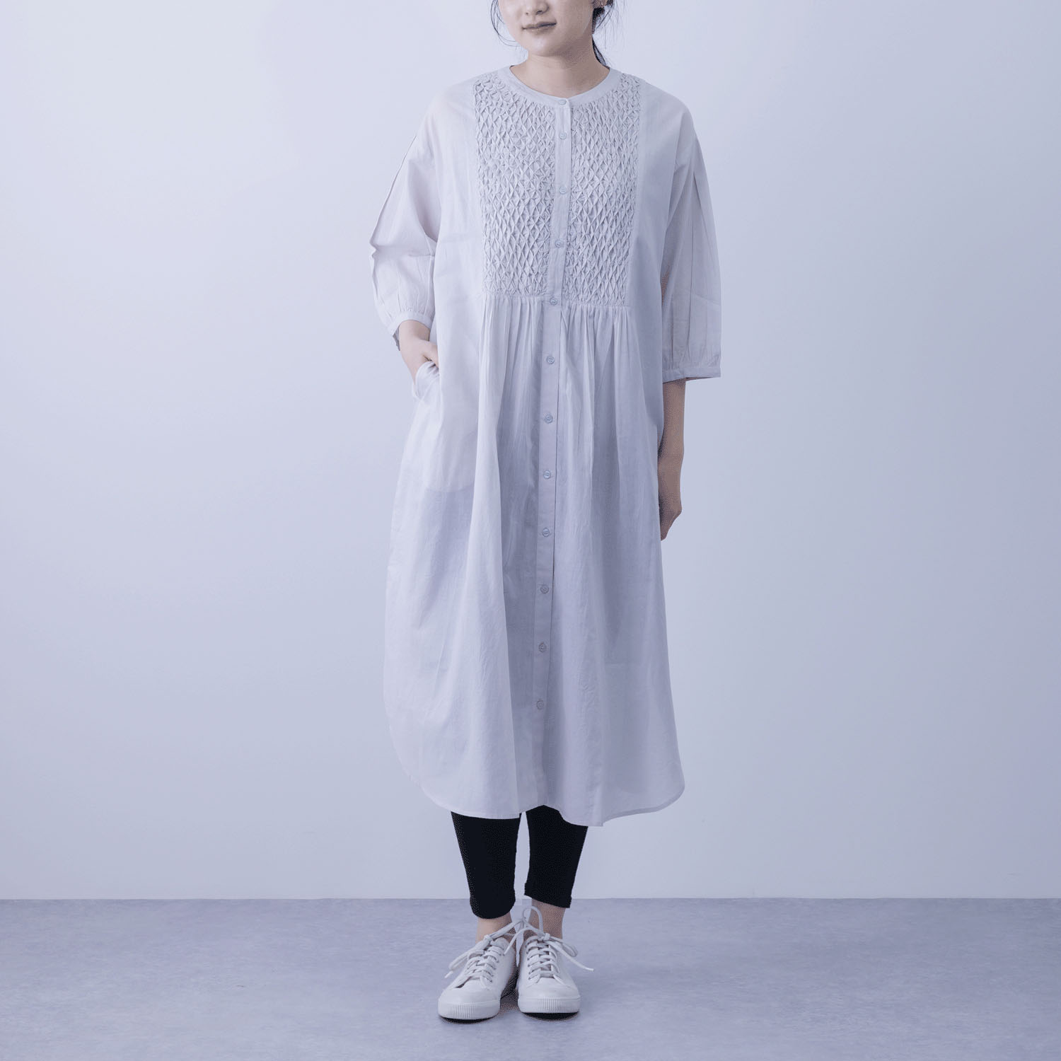 ブザムスモッキング前開きワンピース - 画像2