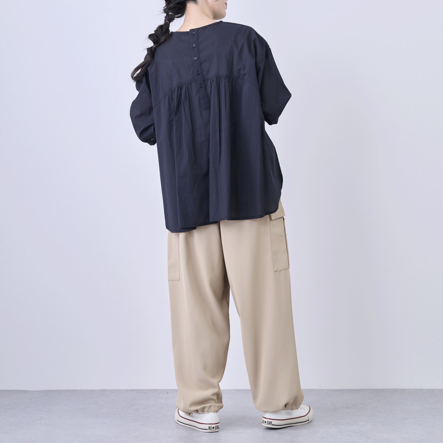 前ヨークシフリーギャザーブラウス - 画像4