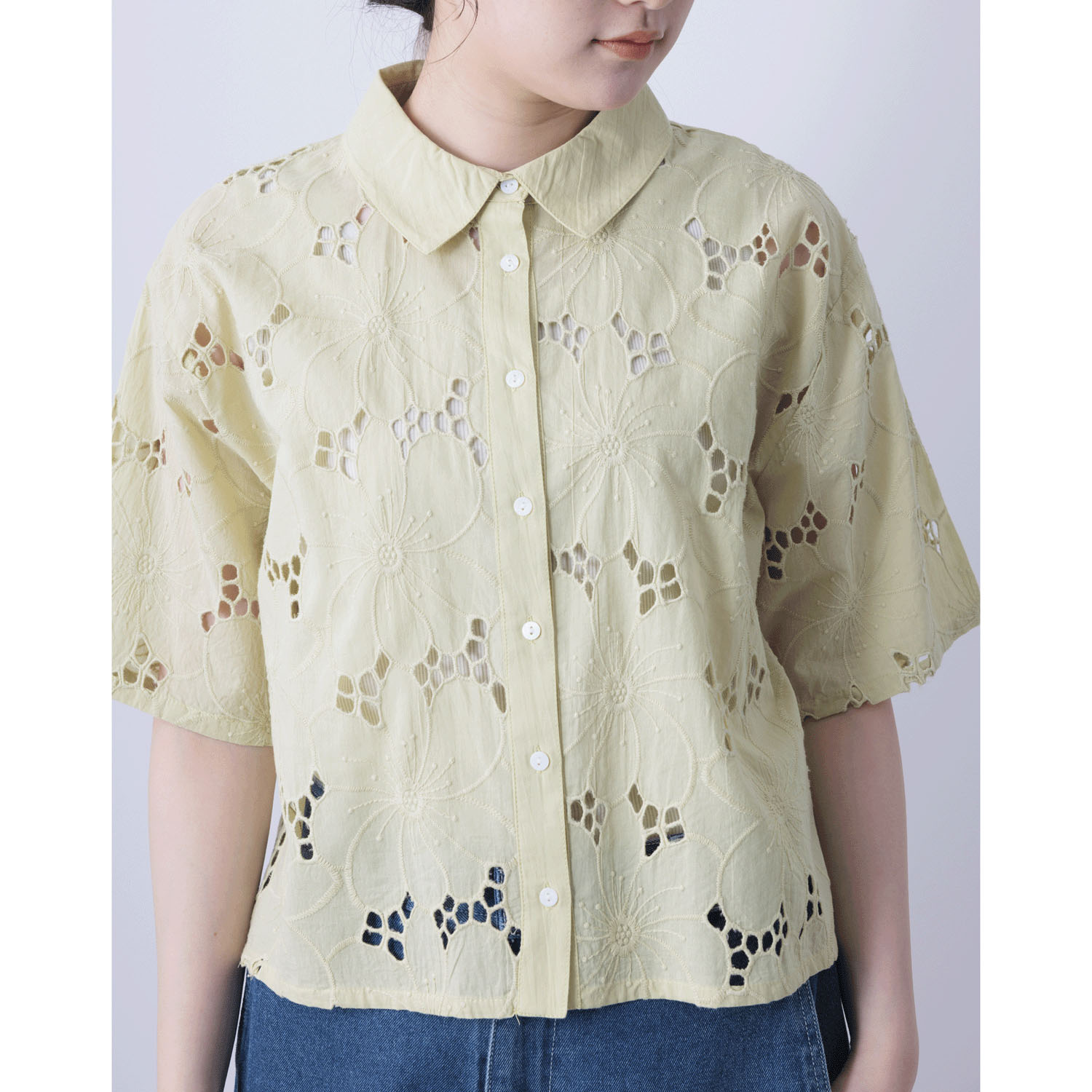 シフリー刺繍×無地シャツブラウス - 画像18