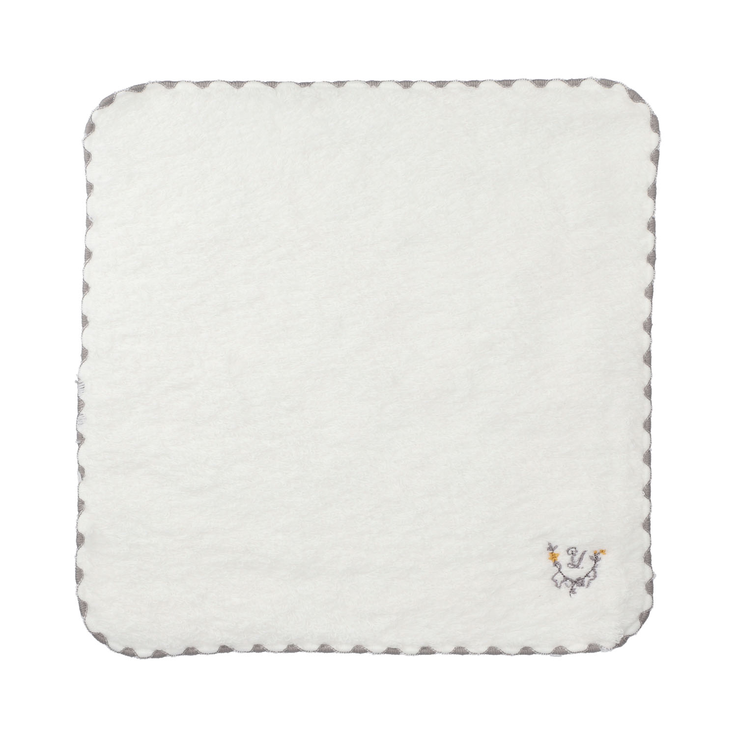 リボンイニシャルワンポイント刺繍タオルハンカチ - 画像6