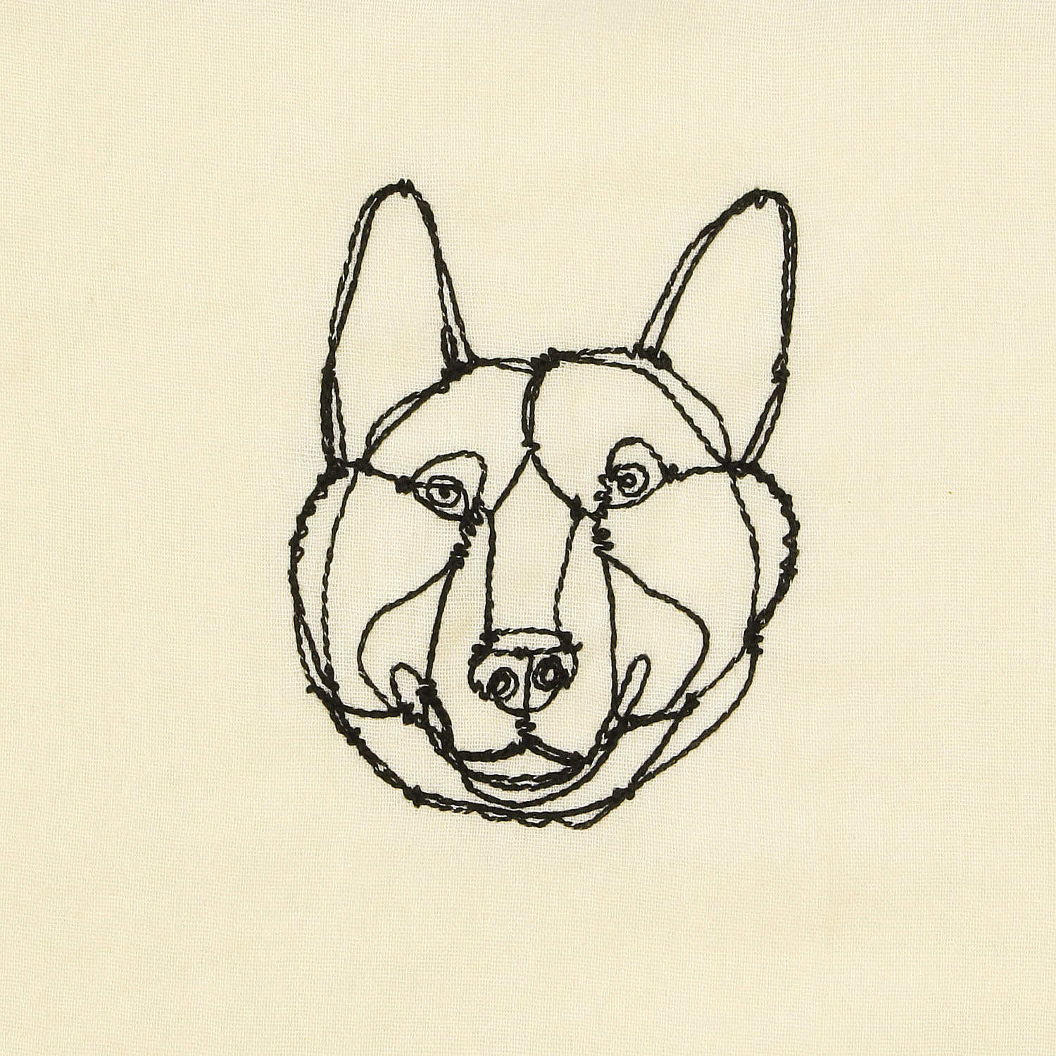 ＋HAyU fabric ～DOG～ 綿100％ダブルガーゼ刺繍ハンカチ - 画像3