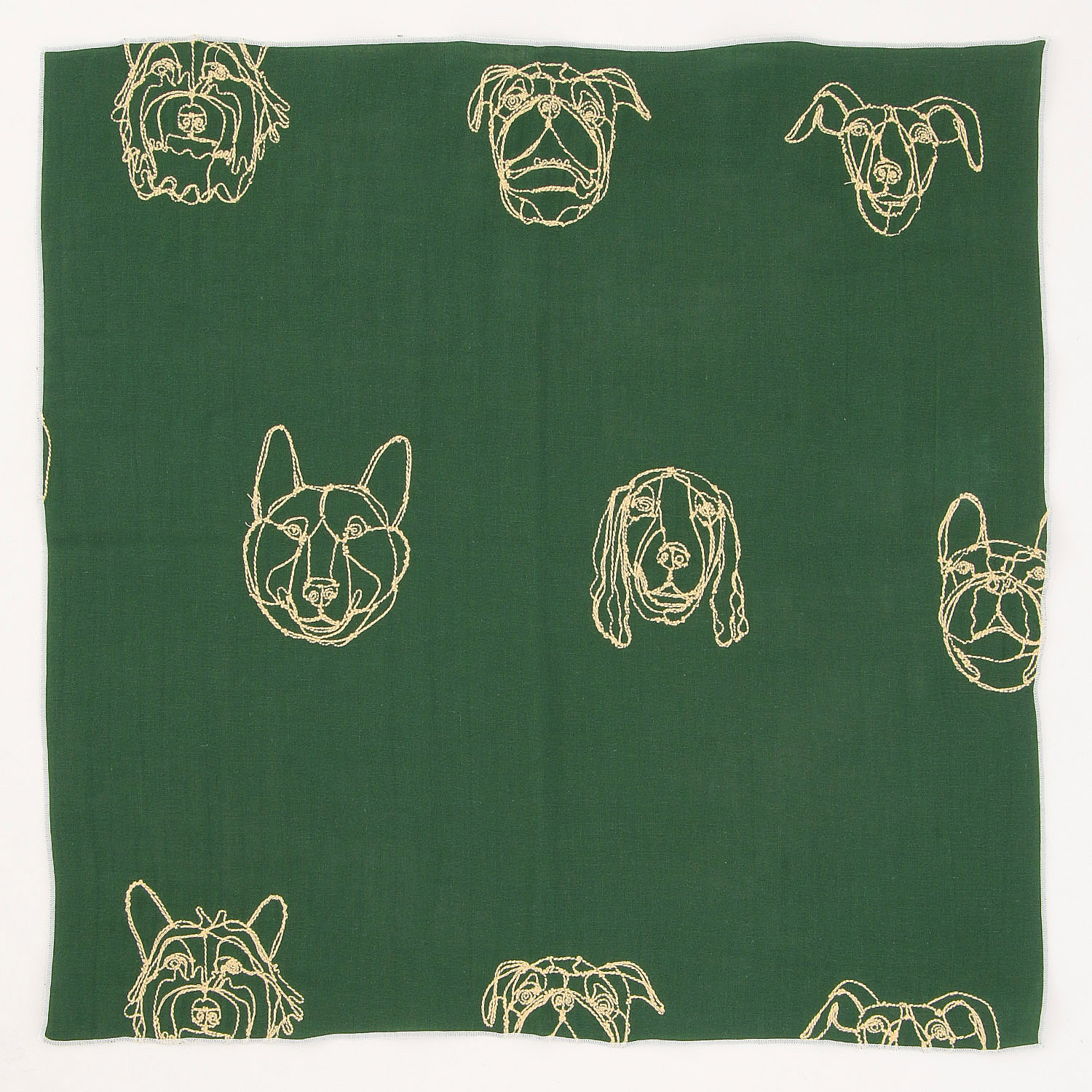 ＋HAyU fabric ～DOG～ 綿100％ダブルガーゼ刺繍ハンカチ - 画像6