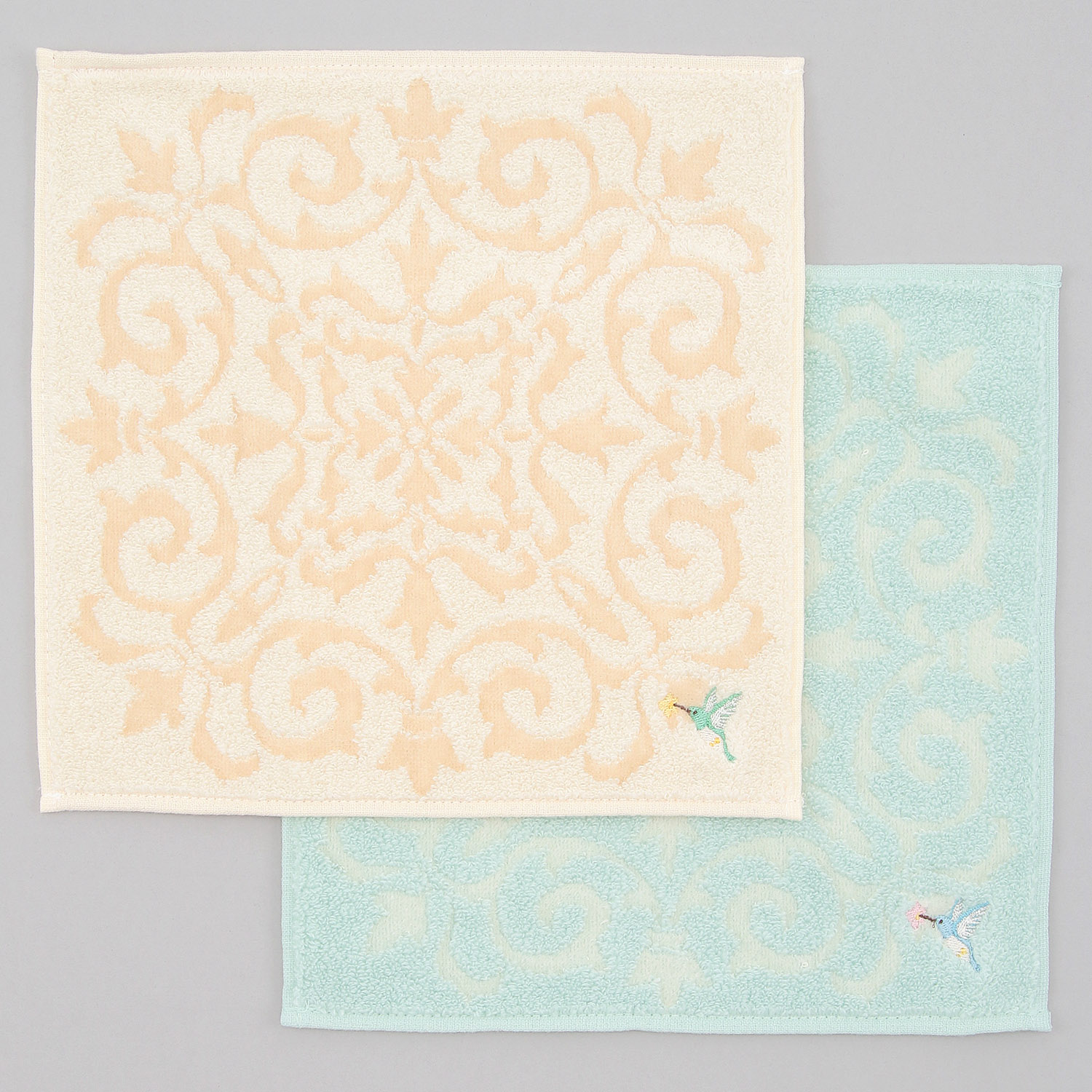 無撚糸ミニタオルハンカチ アズレージョ - 画像1