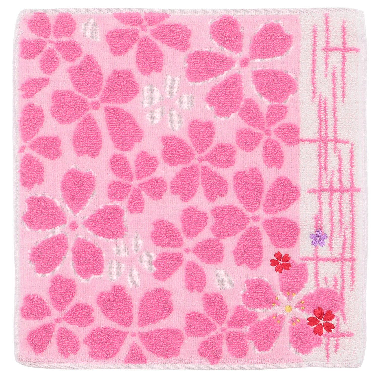 【在庫限り終了】大正浪漫ジャガード刺繍タオルハンカチ 桜 - 画像2