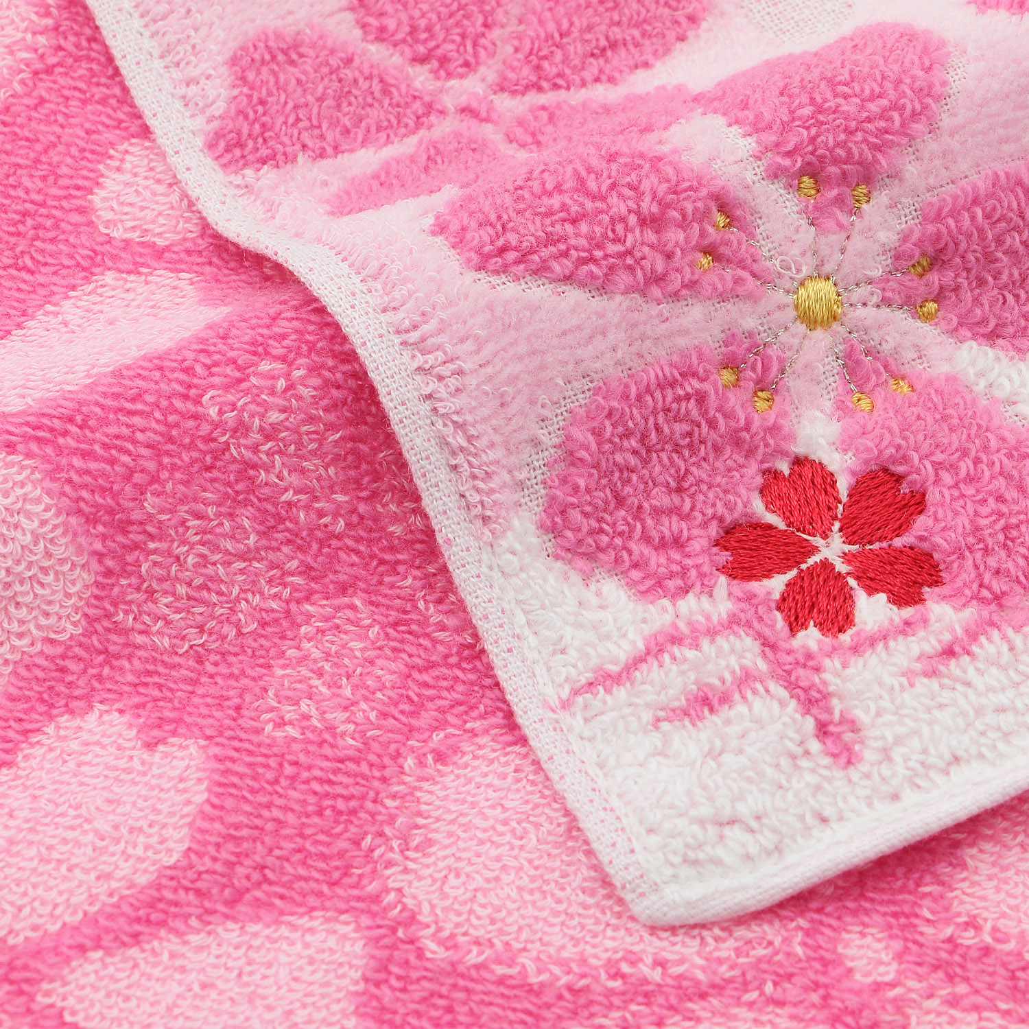 【在庫限り終了】大正浪漫ジャガード刺繍タオルハンカチ 桜 - 画像4