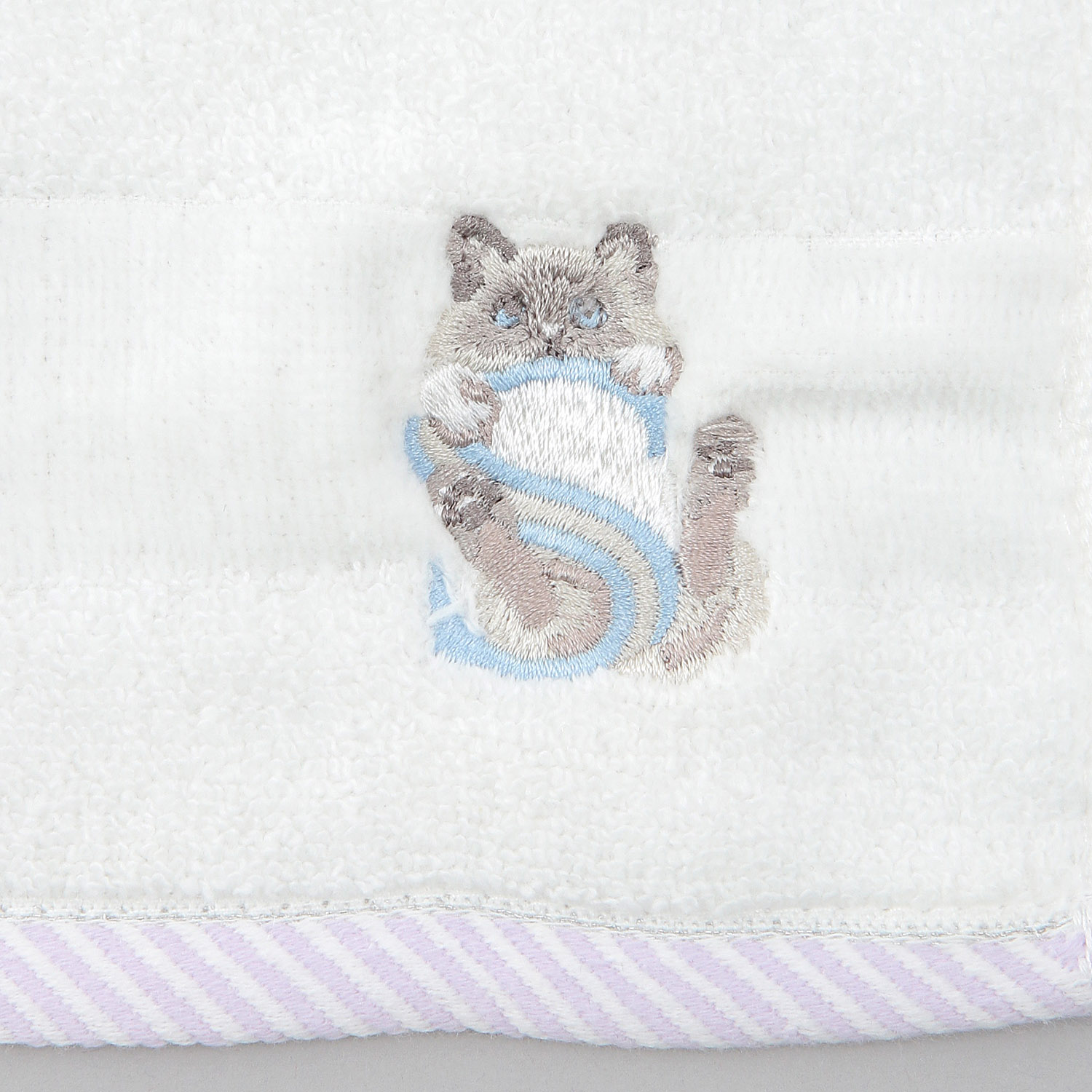 イニシャル刺繍タオルハンカチ ネコ - 画像9