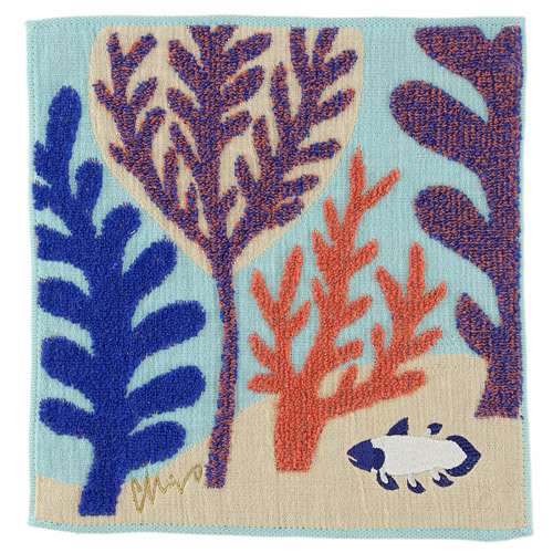 moritaMiW タオルハンカチ シーラカンスと海の森 - 画像1