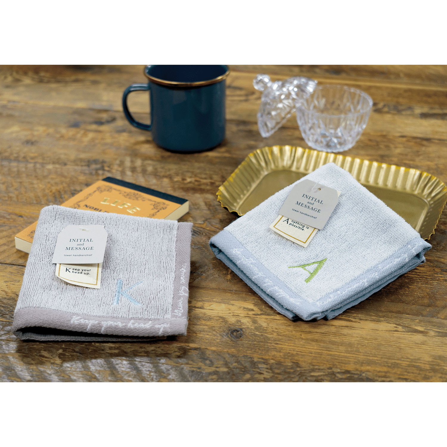 イニシャルタオルハンカチ - 画像1
