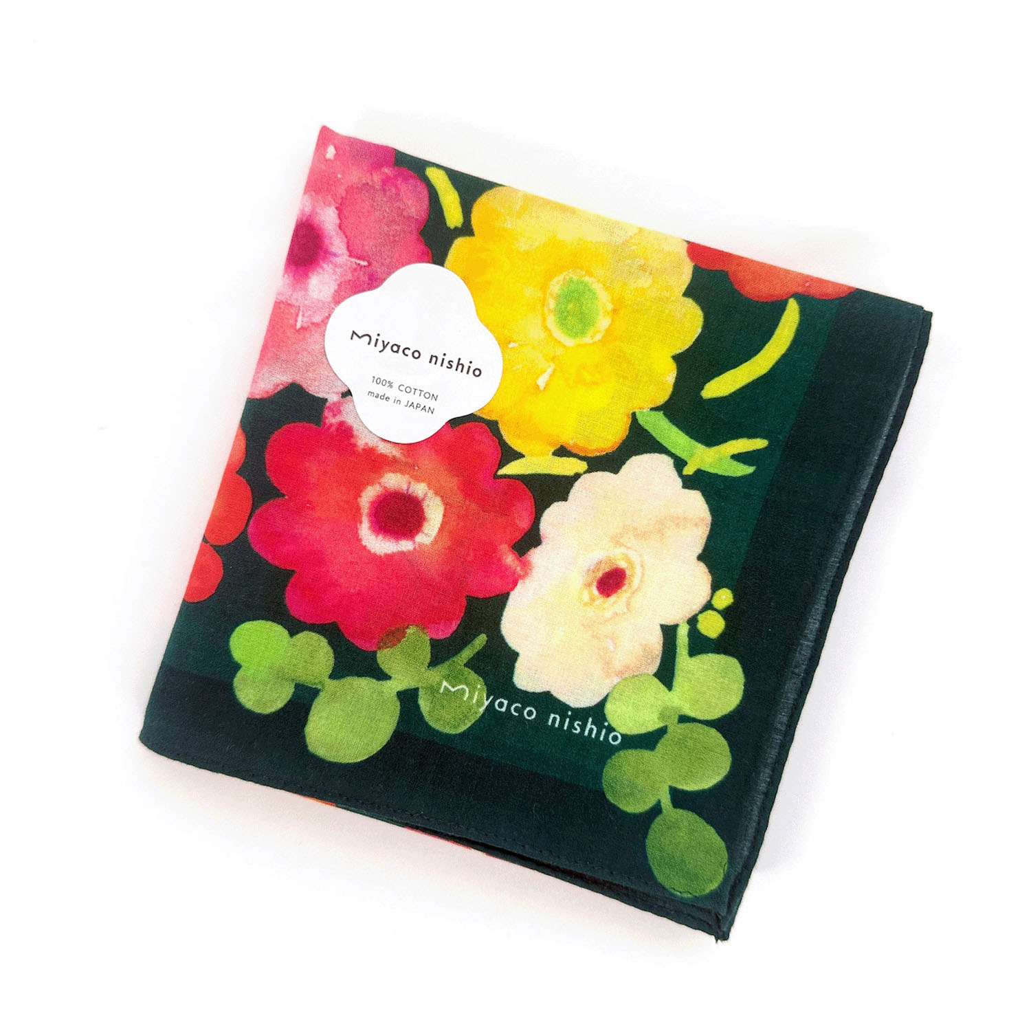 miyaco スカーフにもなるハンカチ ガーベラ