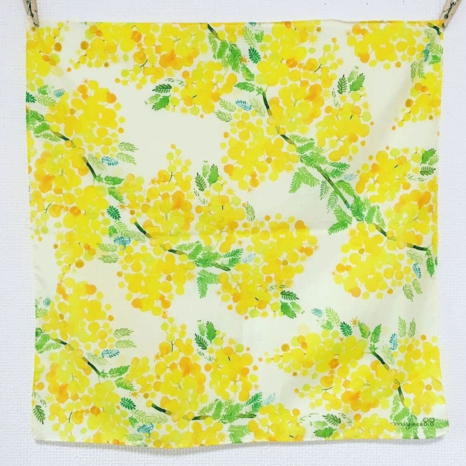 miyaco スカーフにもなるハンカチ ミモザ - 画像2
