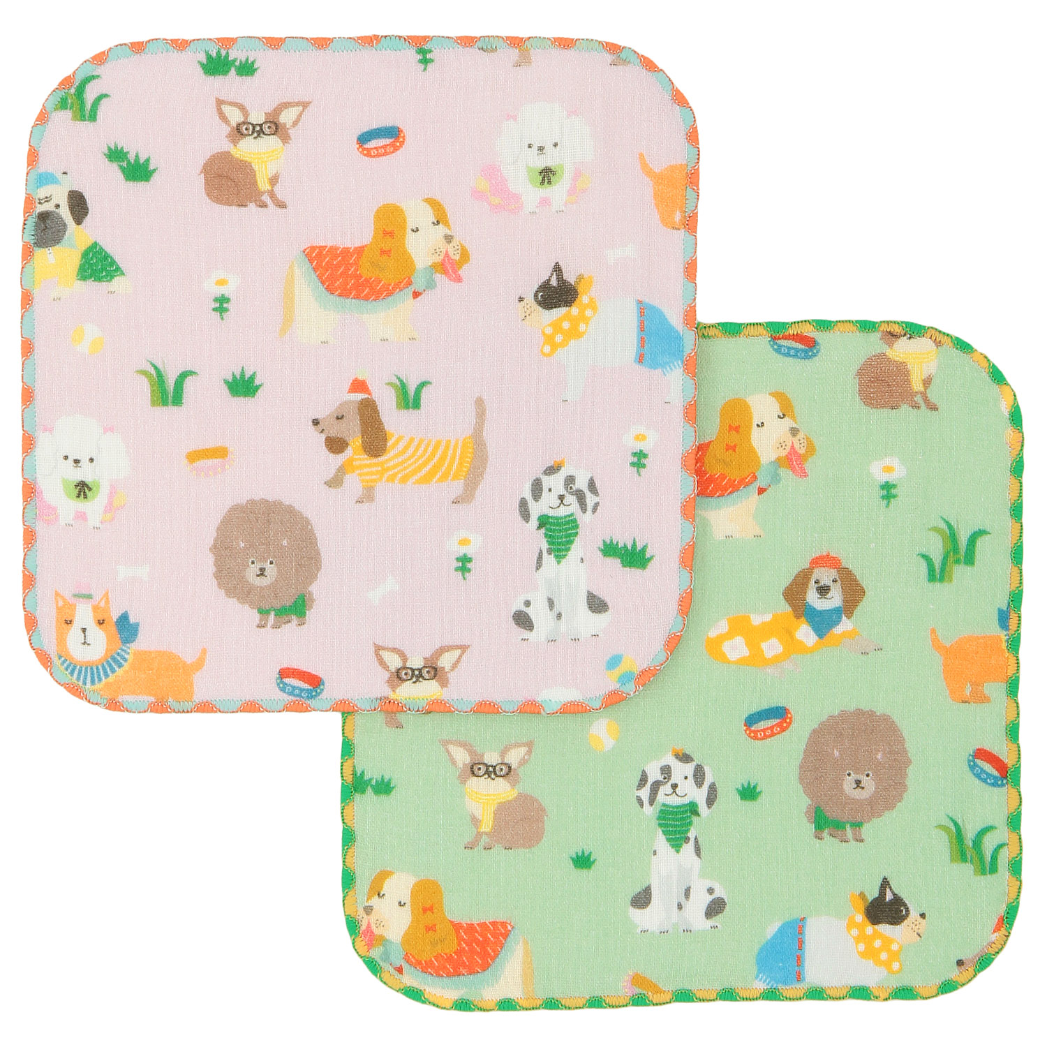 COCOWALK ミニハンカチ おさんぽわんこ