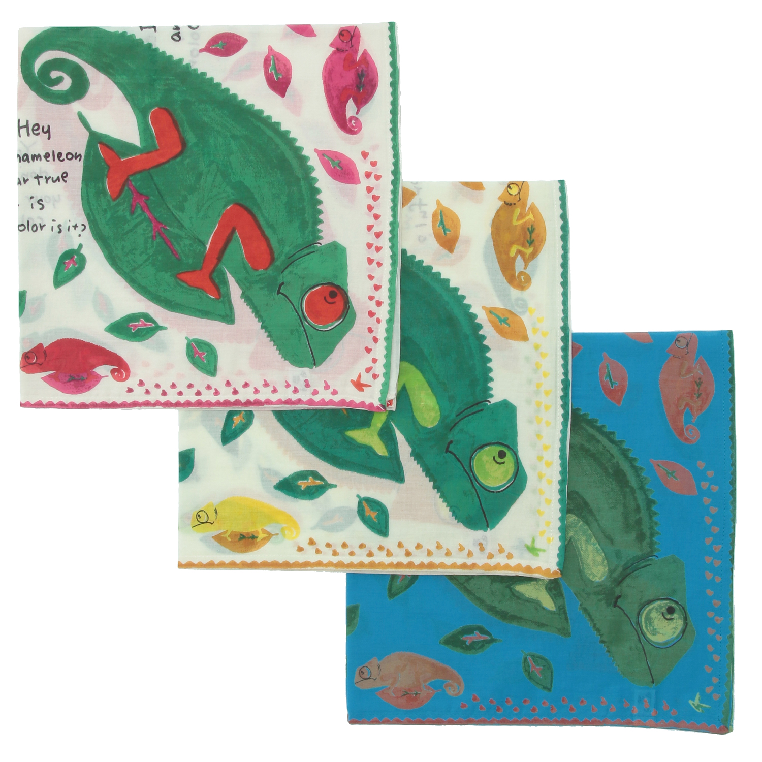 KILKI  インド綿ハンカチ カメレオン - 画像1