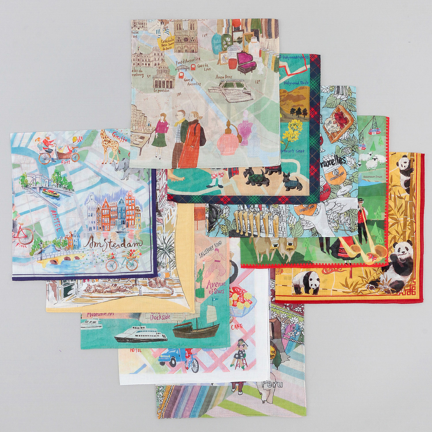 【01パリ：メーカー終了】CHIZUTABI チズタビ 58cm大判ハンカチ - 画像1