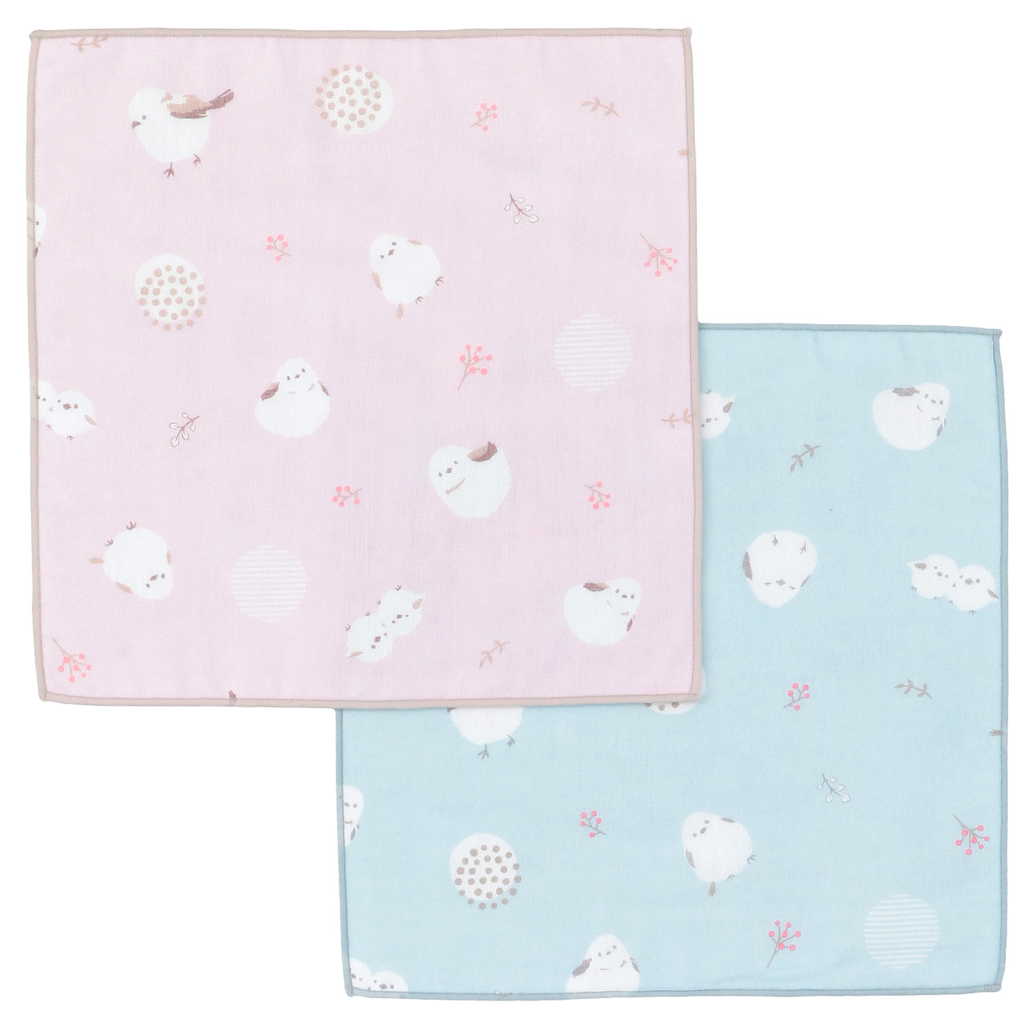 リバーシブルガーゼハンカチ シマエナガ